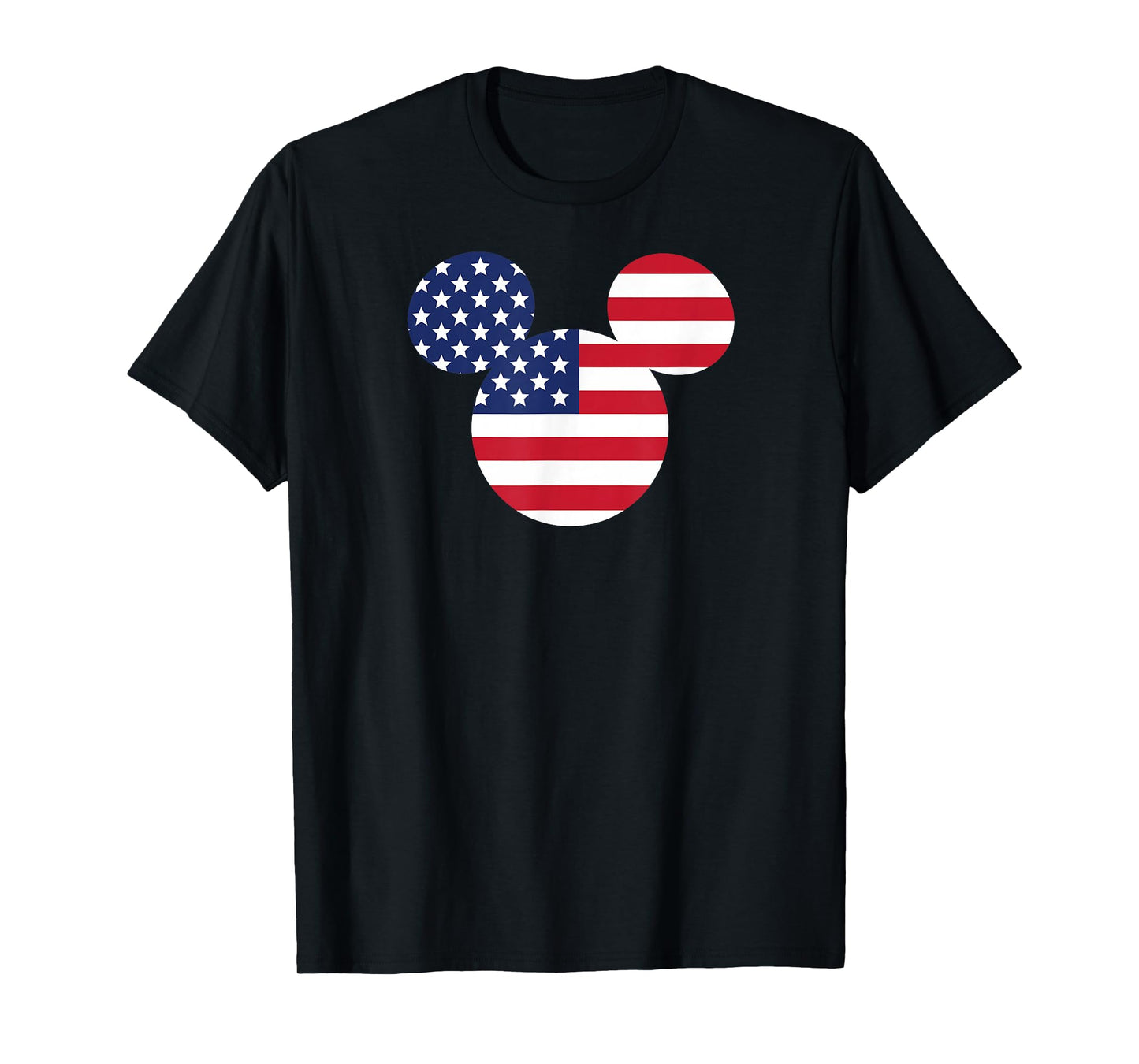 Mickey Mouse - Americana Flag Fill Ear Silhouette T-Shirt