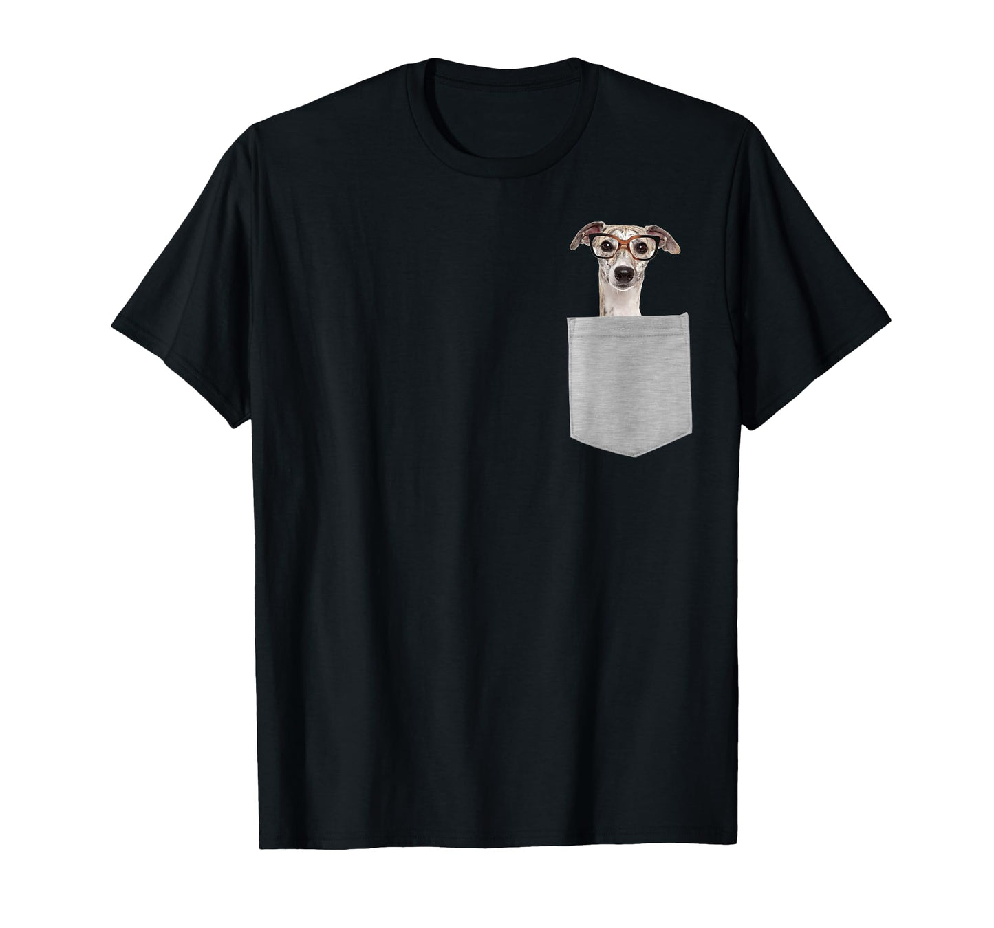 Dog in Your Pocket Greyhound with Glasses on T-Shirt for Men Women Girls Kids