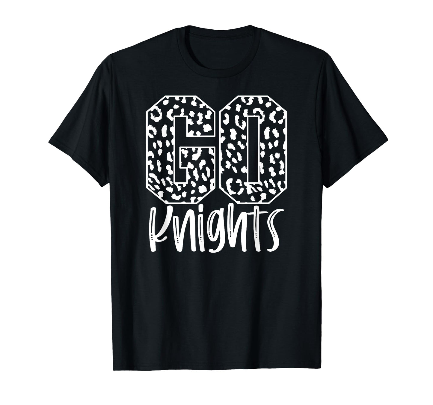 Knights Team Mascot School Spirit Game Night Leopard Print T-Shirt