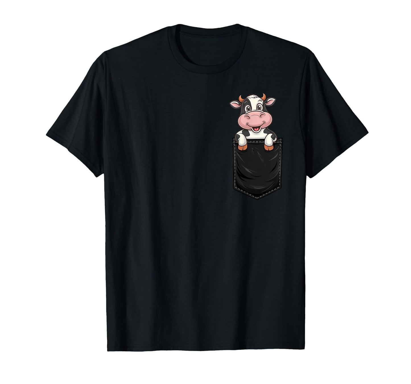 Funny Cow In Pocket Animal Cute Women Men T-Shirt