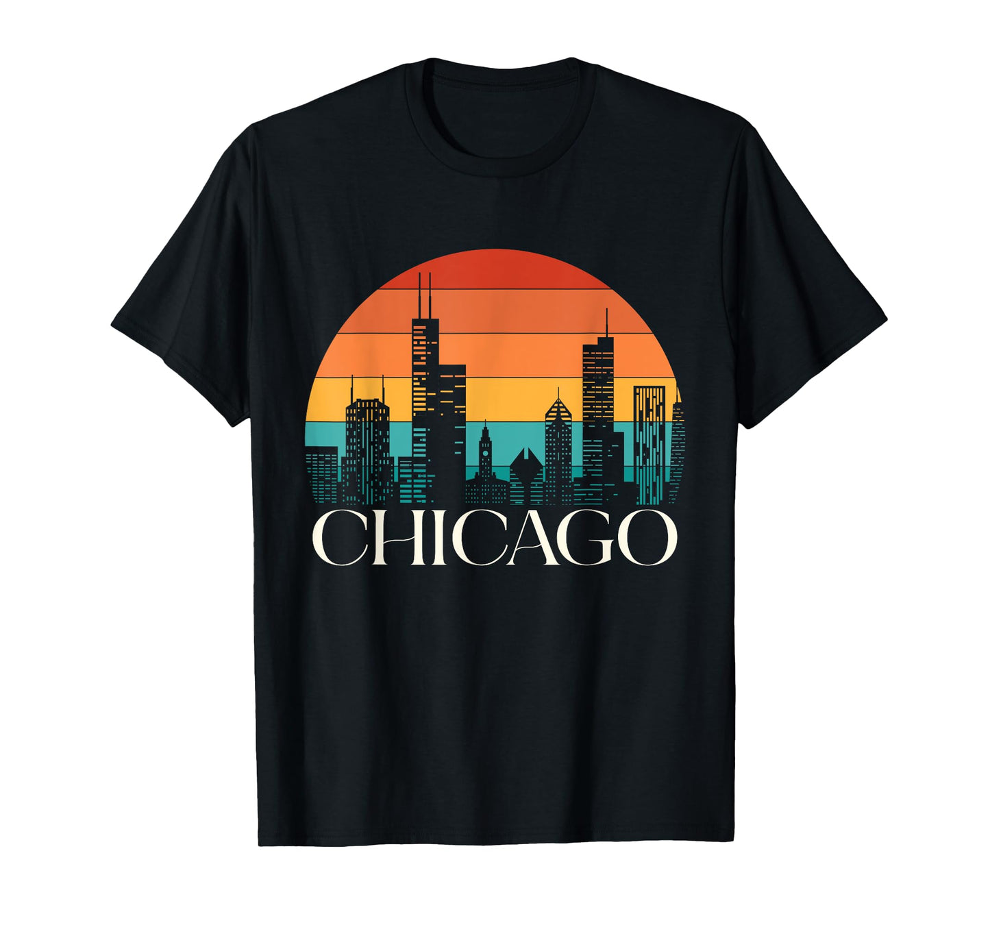 Chicago City Illinois Gift Skyline Vintage Jersey Flag Gift T-Shirt