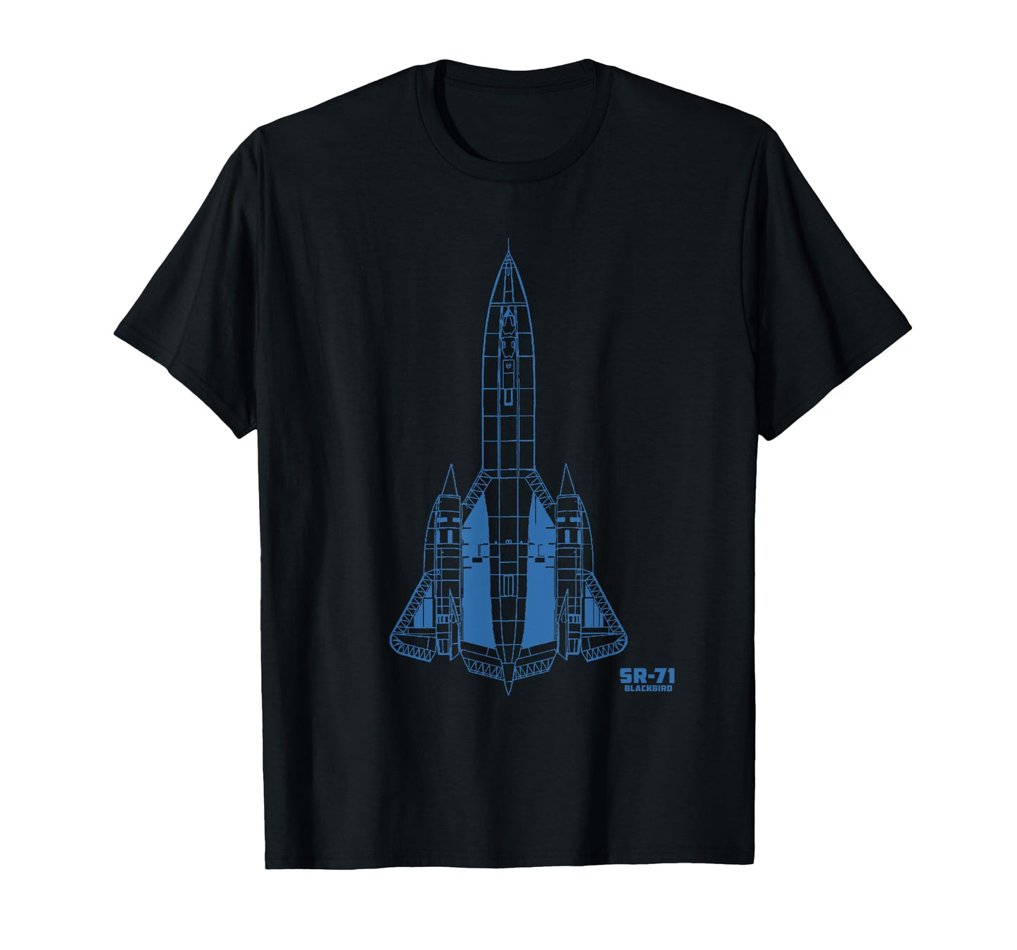 SR-71 Blackbird Spyplane Technical Drawing Blue
