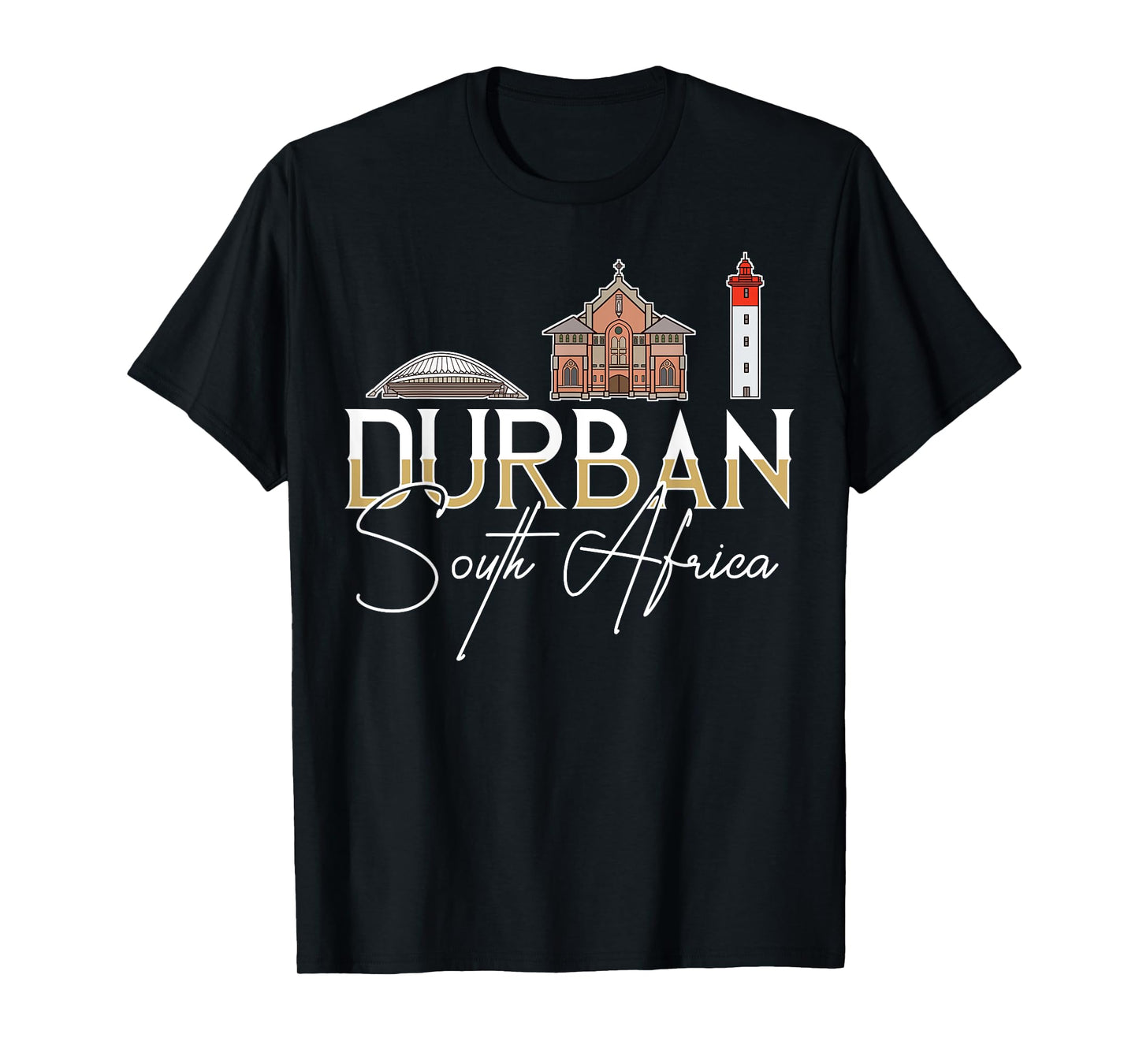 Durban South Africa City Skyline Map Travel T-Shirt