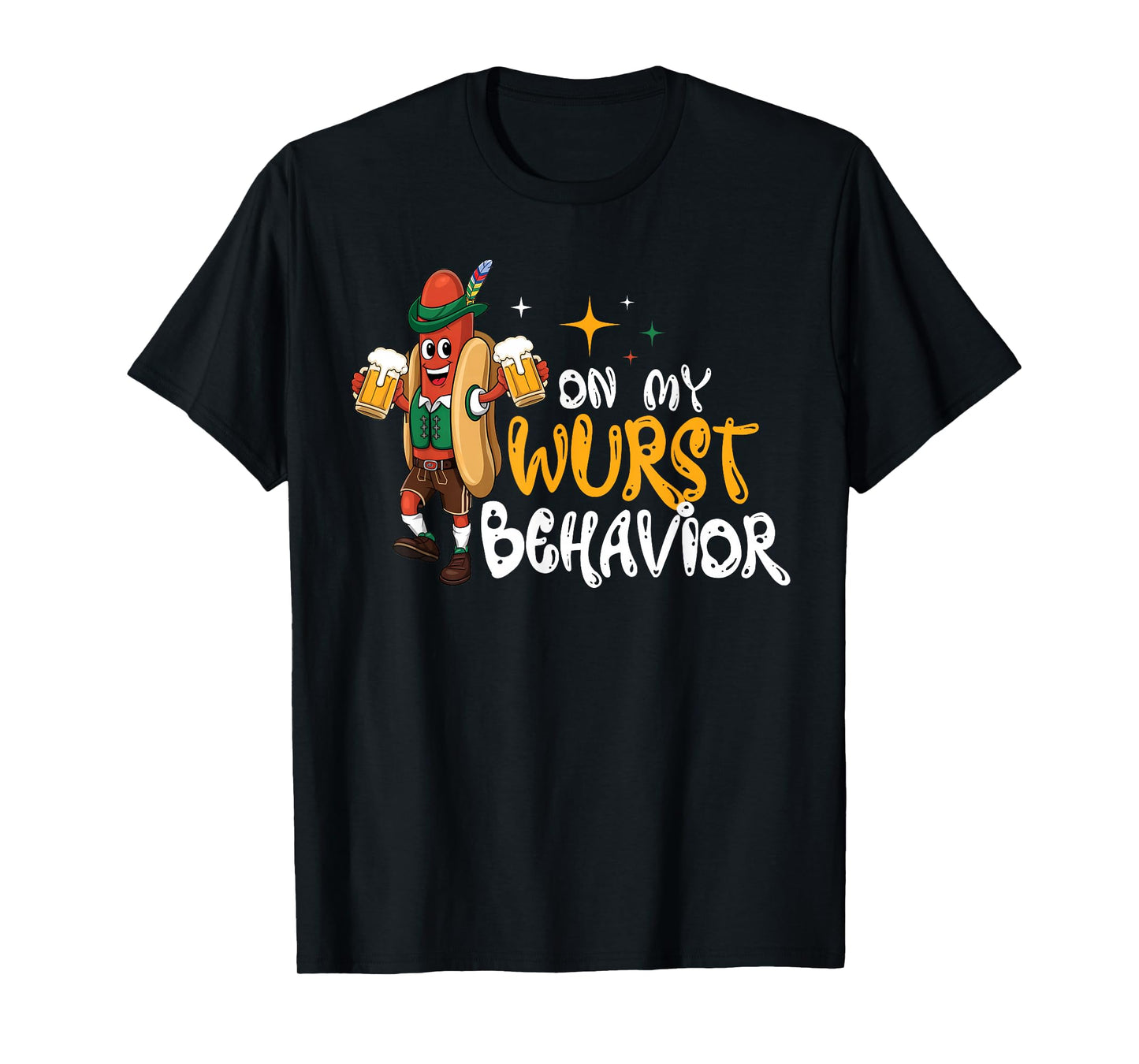 Funny German Oktoberfest On My Wurst Behavior T-Shirt