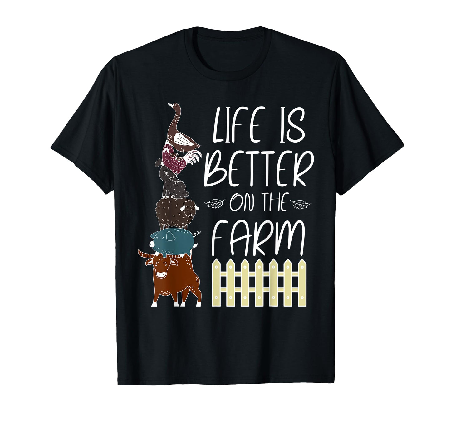 Life is better on the Farm Cute Animal Friends, Farm Girl T-Shirt