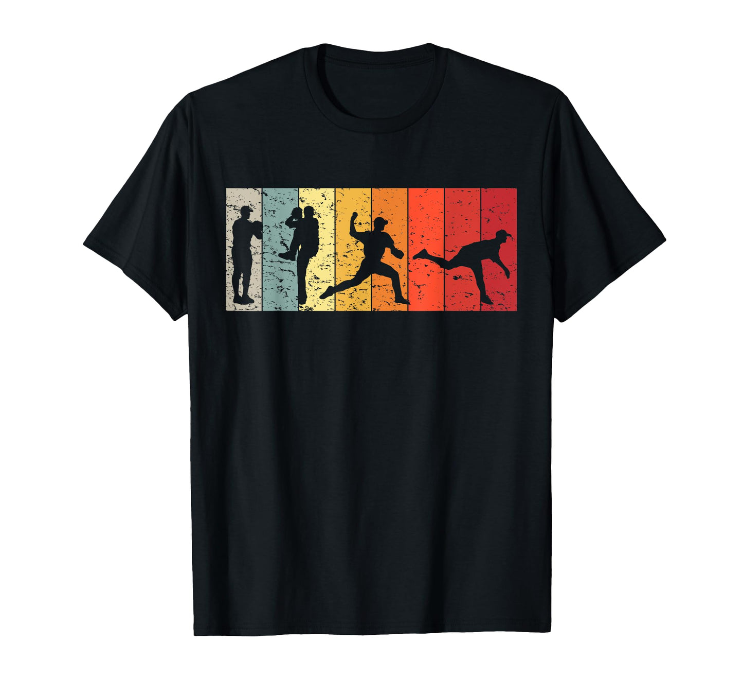 Retro Baseball Pitcher Men Vintage Pitching T-Shirt