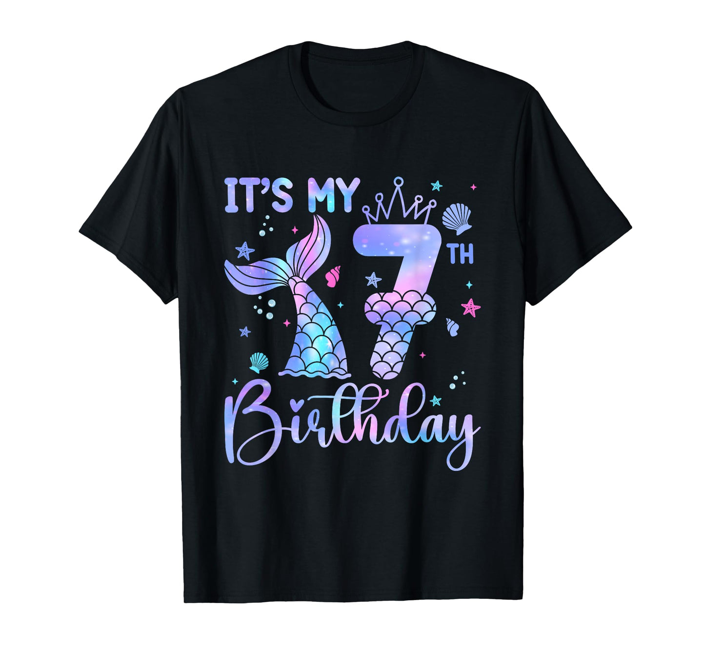 Mermaid Birthday Girl 7 Year Old It's My 7th Bday Mermaid T-Shirt