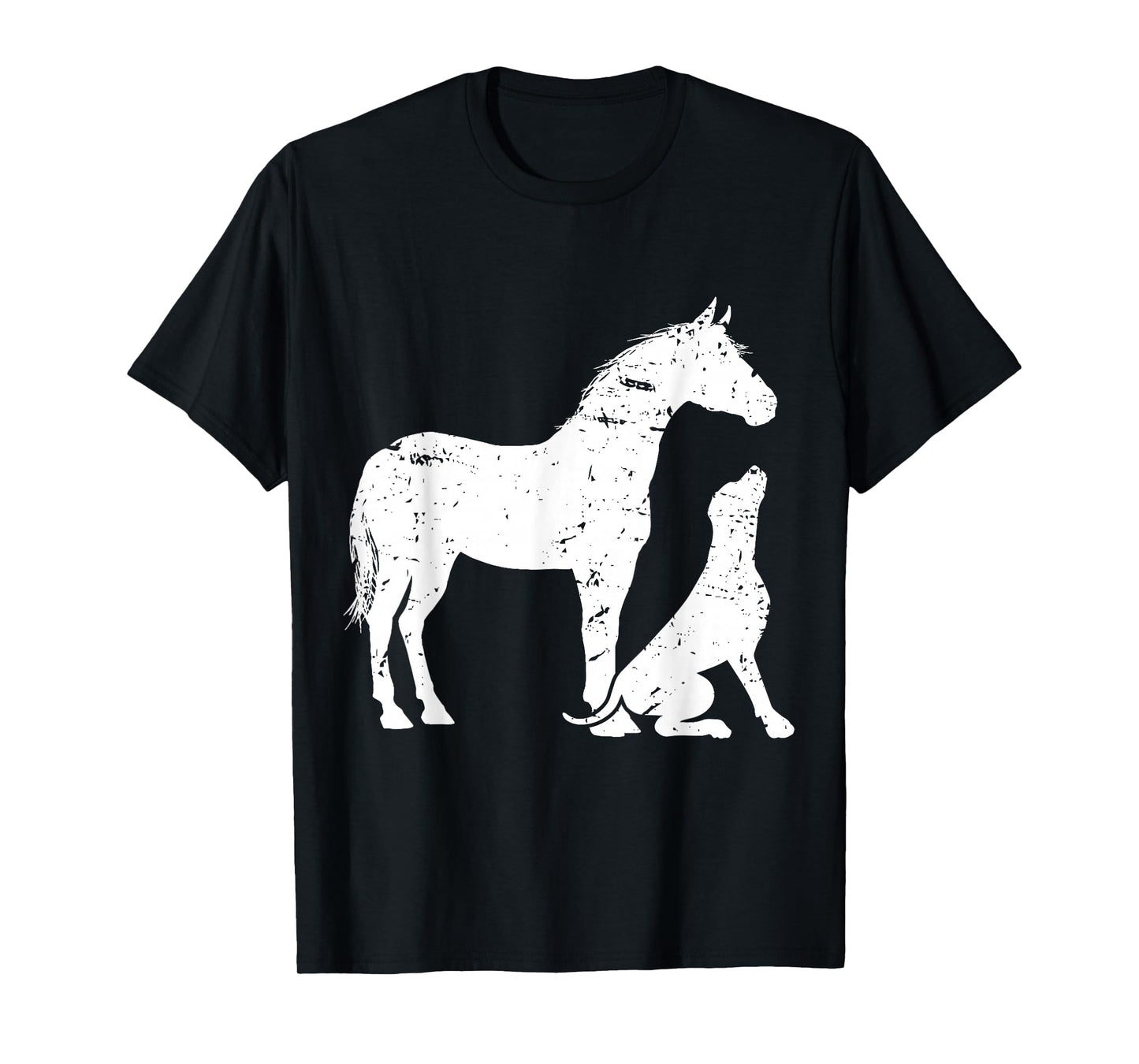 Horse and Dog Motif for Women and Men. Horse Dog Lover T-Shirt Small