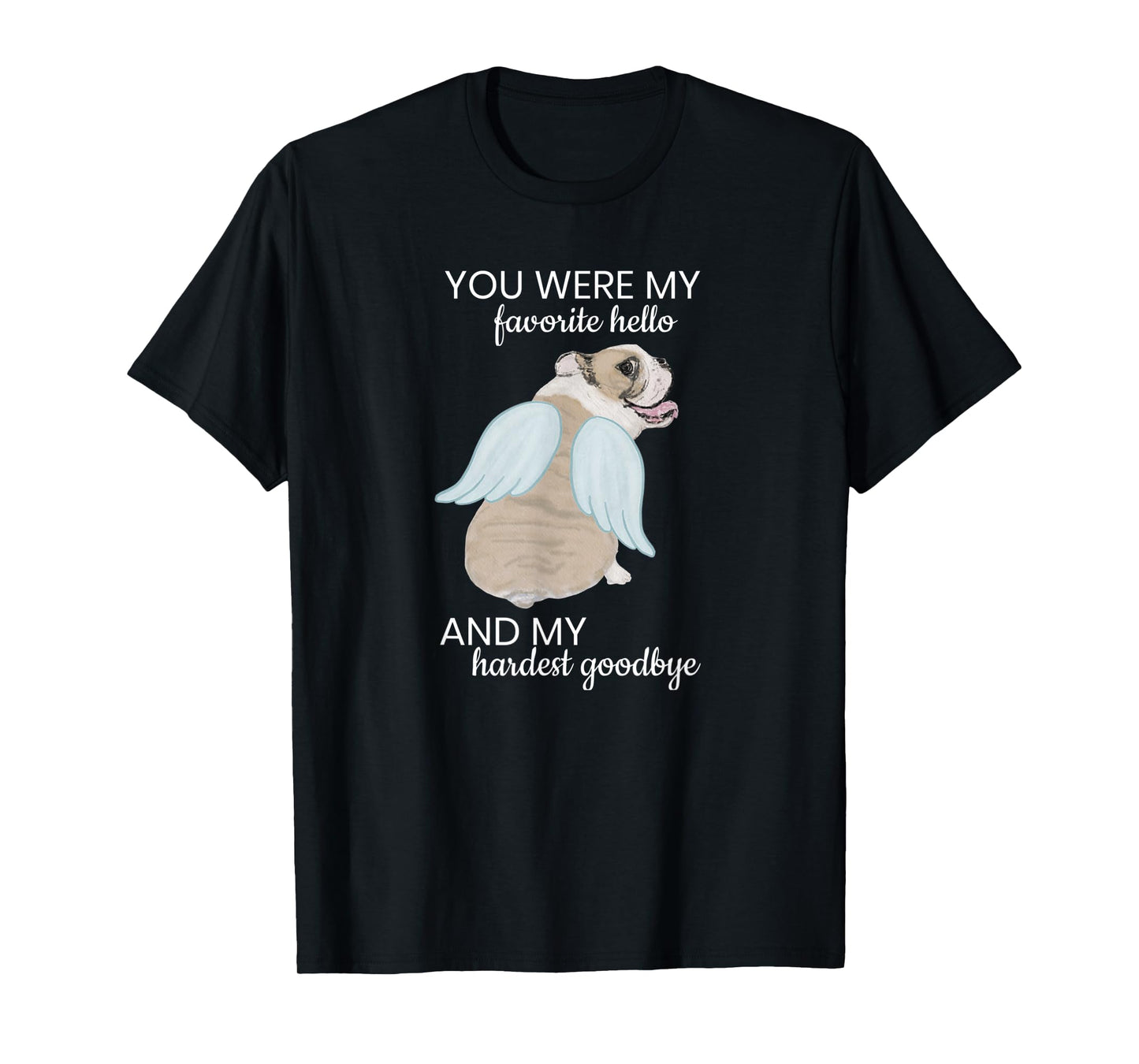 Angel Wing Dog English Bulldog Memorial Rainbow Bridge Pet T-Shirt for Men Women Kids