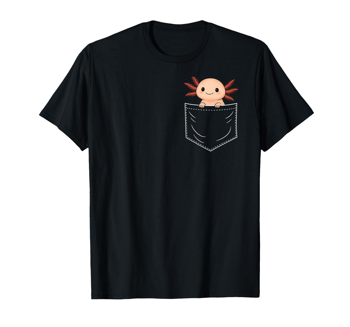 Cute Axolotl in Pocket Funny Apparel for Men Women Teen Kid T-Shirt