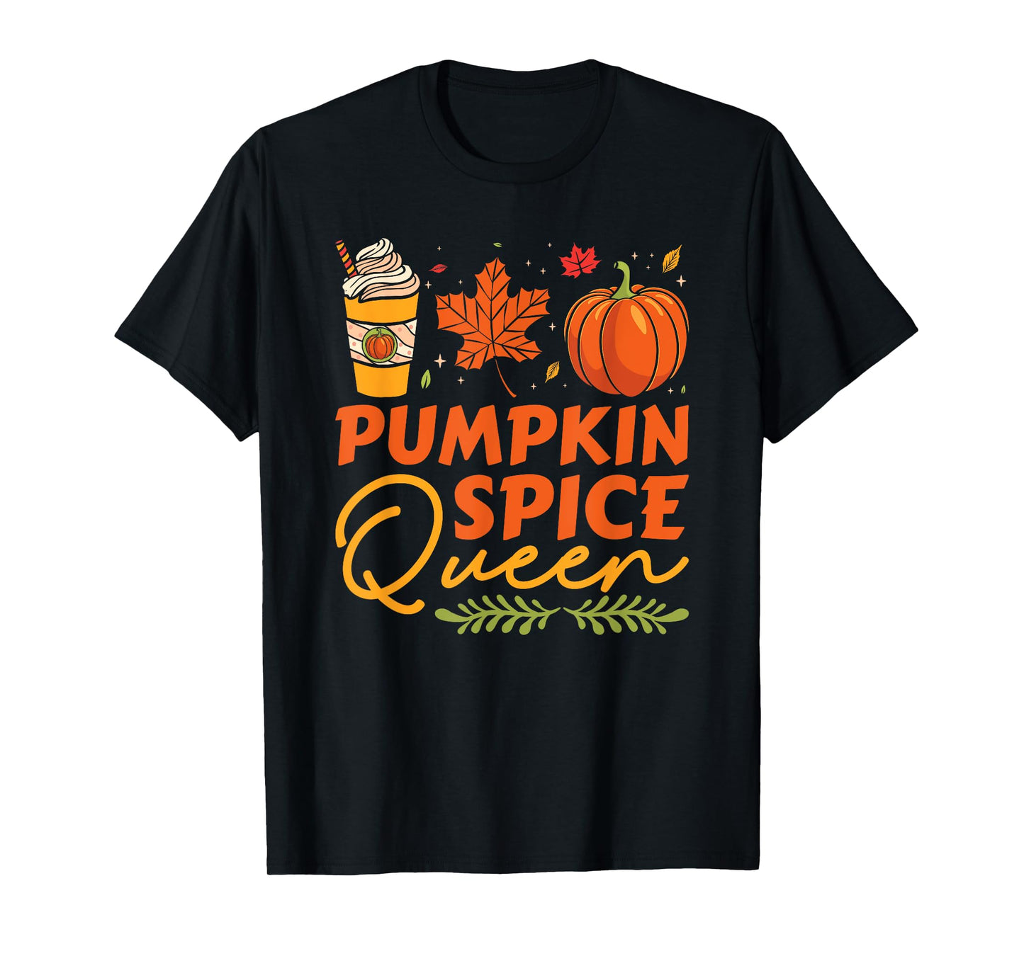 Pumpkin Spice Queen Thanksgiving Autumn Fall T-Shirt