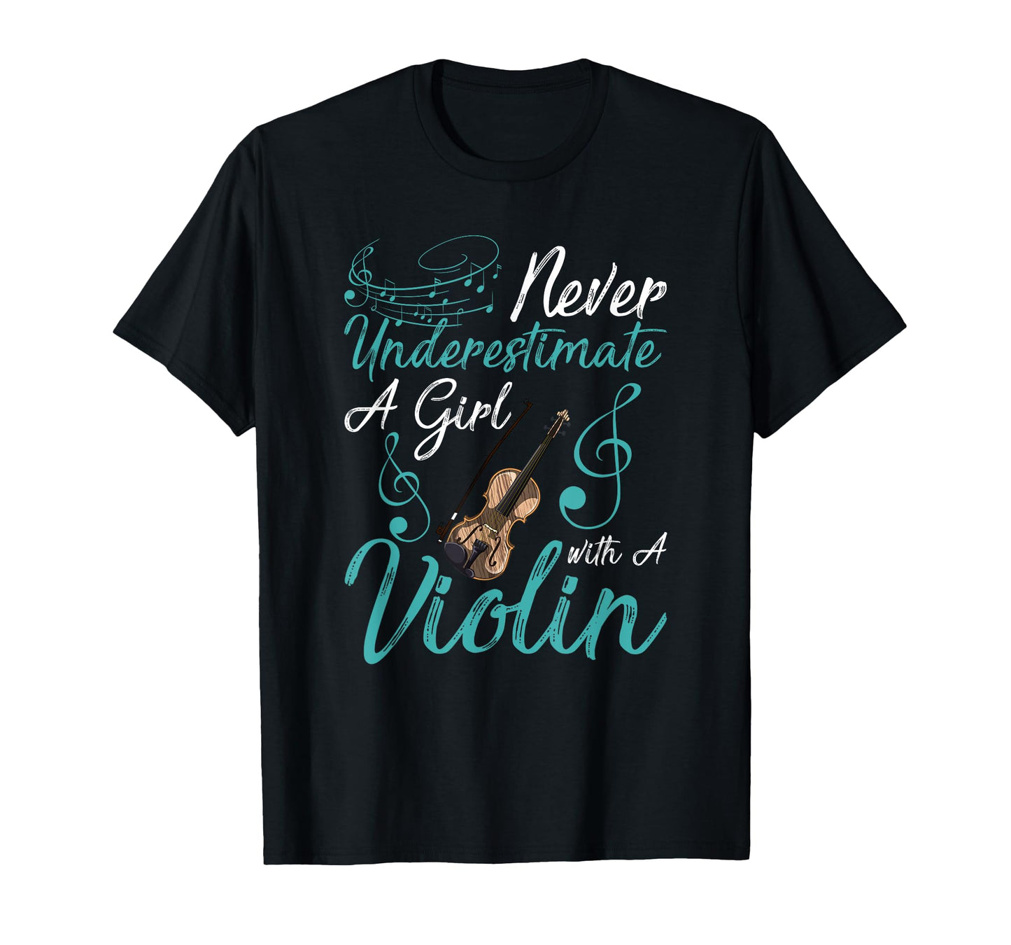Funny Never Underestimate A Girl With A Violin T-Shirt