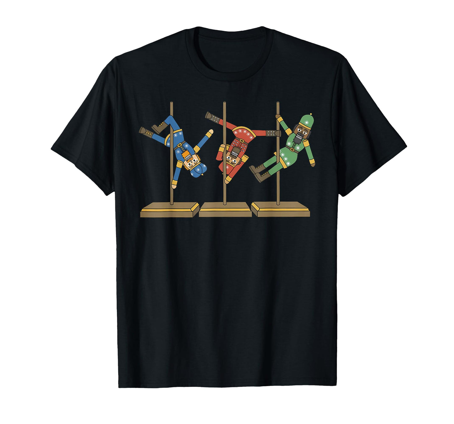 Funny Nutcrackers Pole Dancing Christmas Accessories Fitness T-Shirt