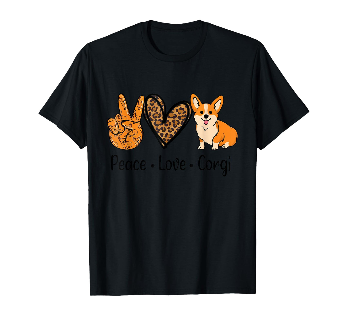 Peace Love Corgi Funny Dog Mom Mother's Day Corgi Lover T-Shirt