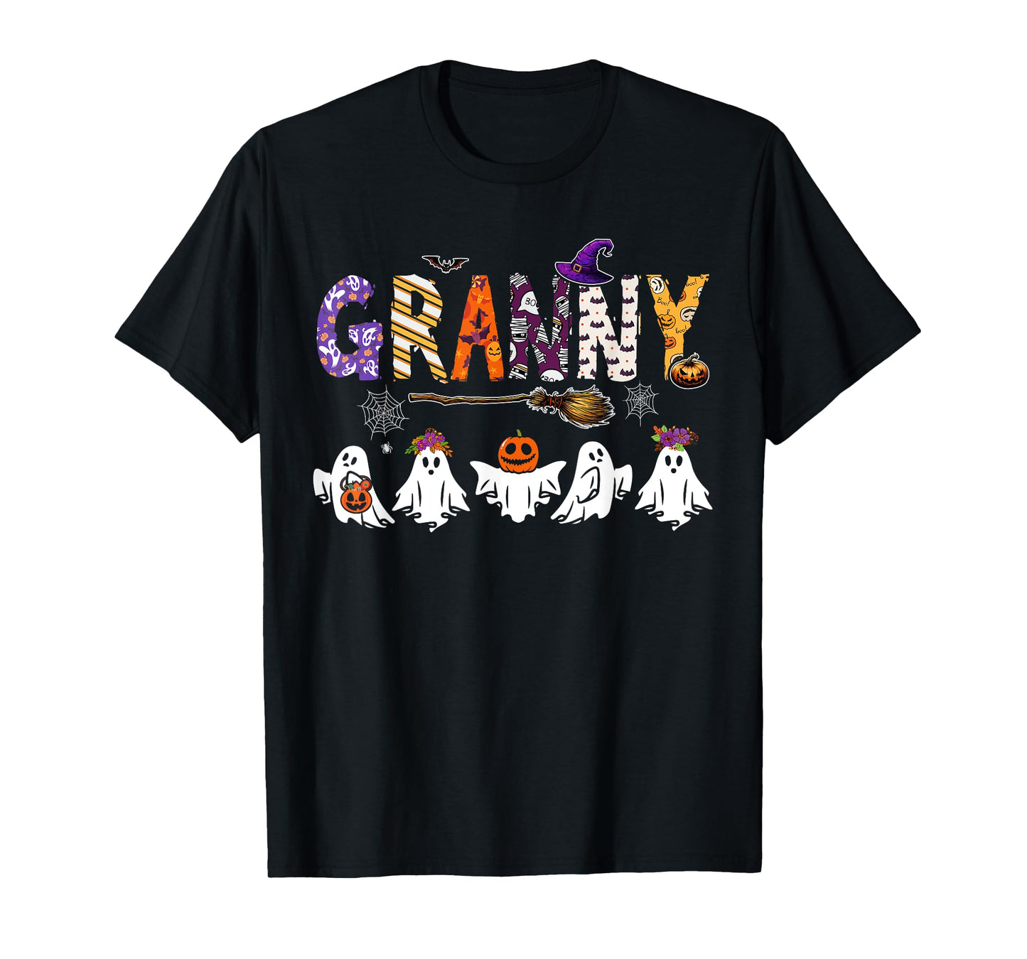 Granny Halloween Boo Ghost Horror Costume Family Funny Party T-Shirt