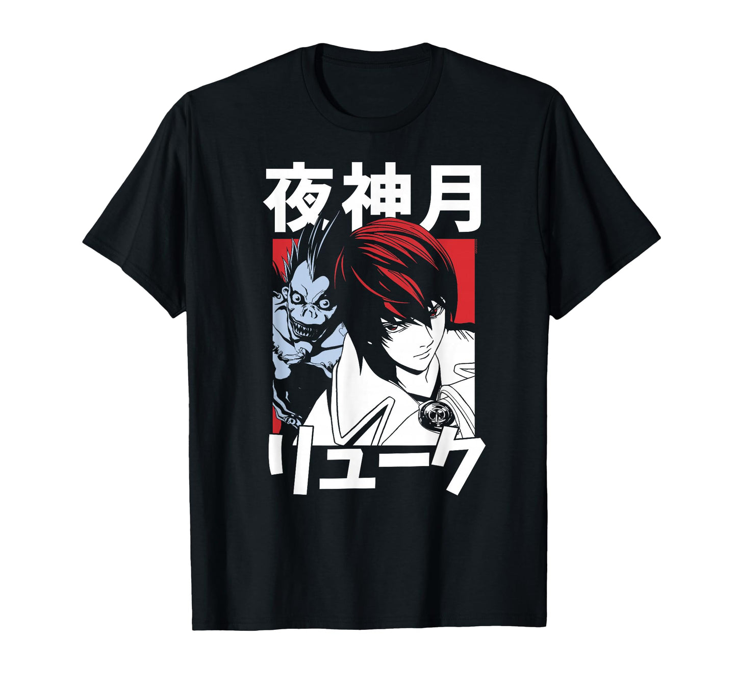 Death Note Light and Ryuk Block with Kanji Anime T-Shirt