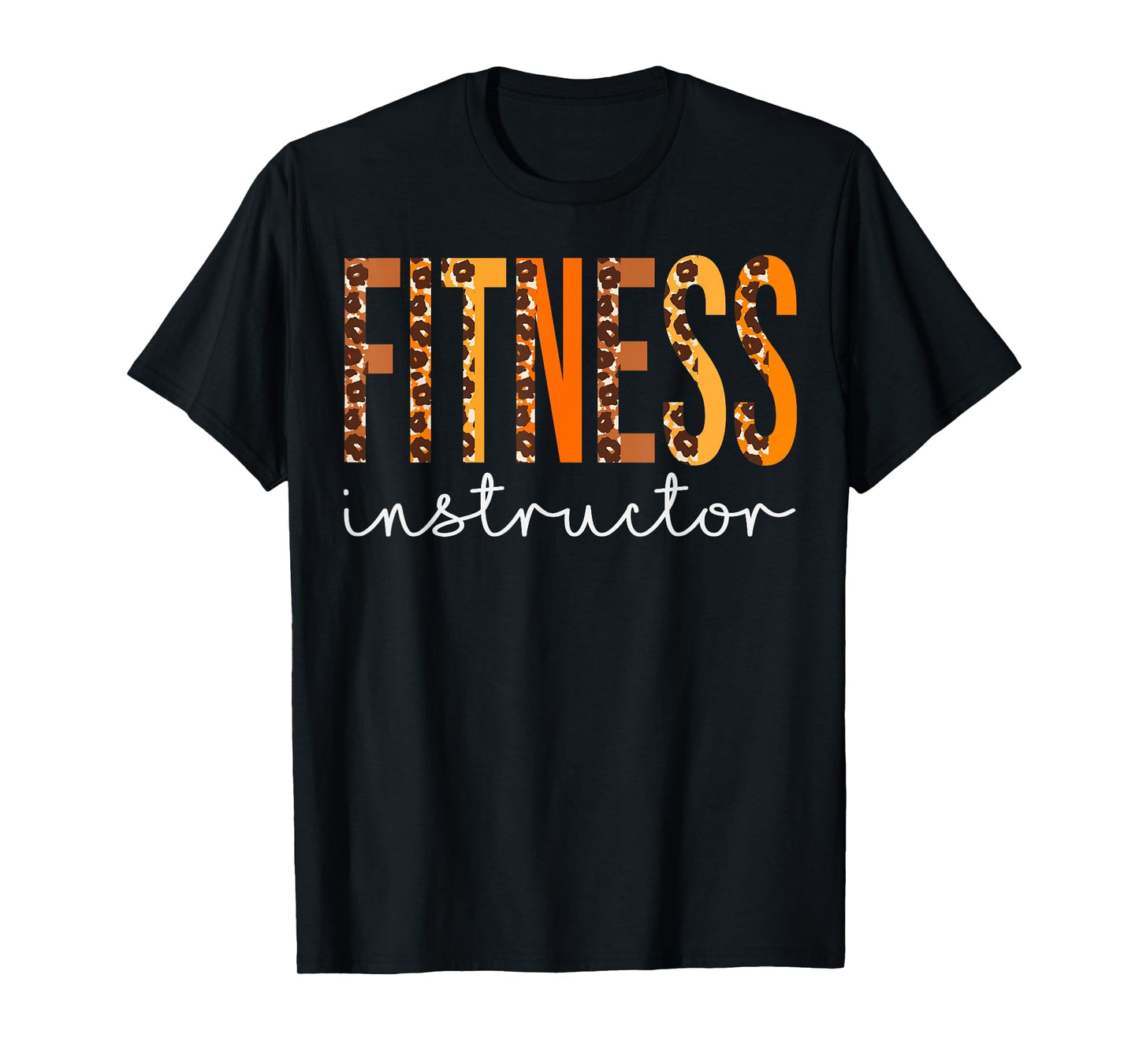 Fitness Instructor leopard Fall Autumn Lovers Thanksgiving T-Shirt