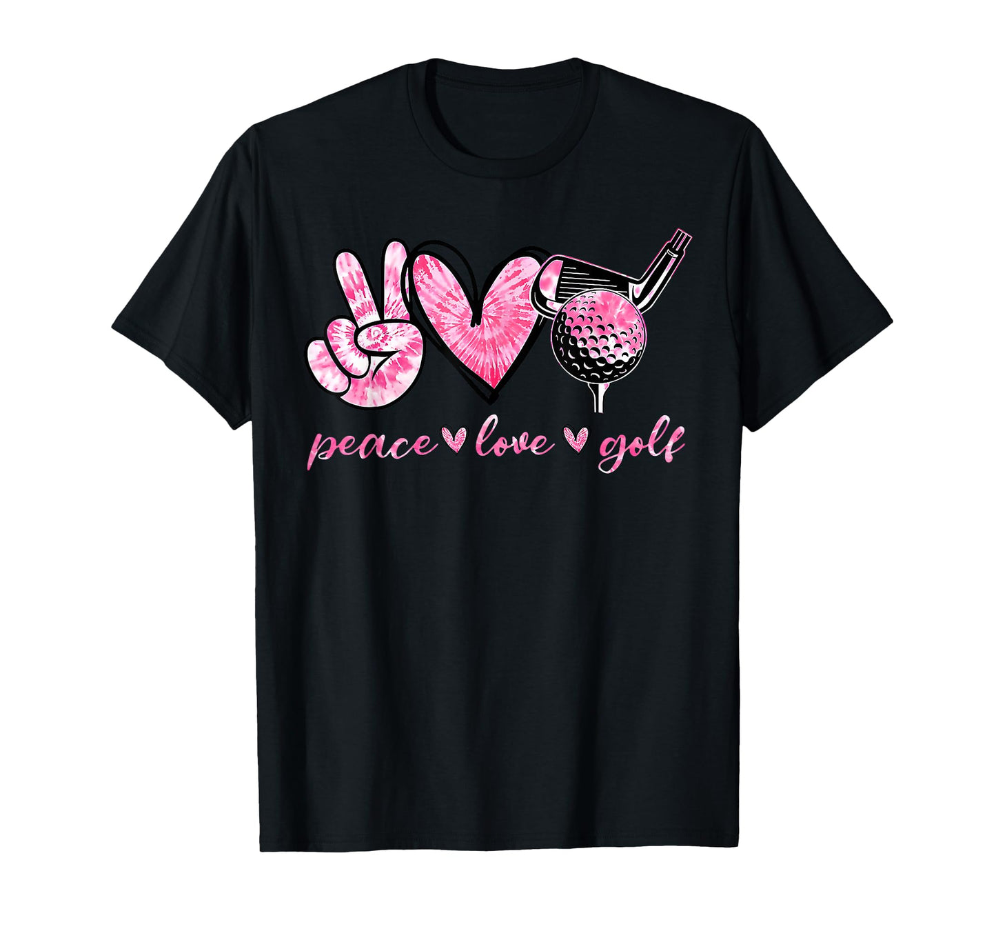 Funny Peace Love Golf Player Sport Lovers T-Shirt