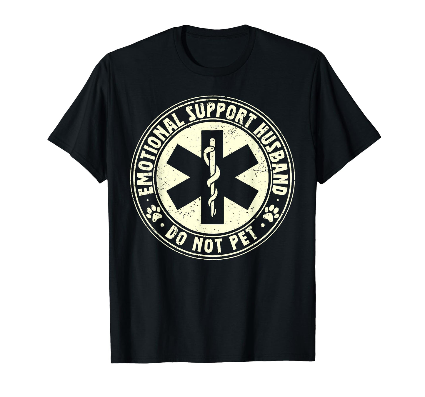 Vintage Do Not Pet Emotional Support Husband Funny T-Shirt