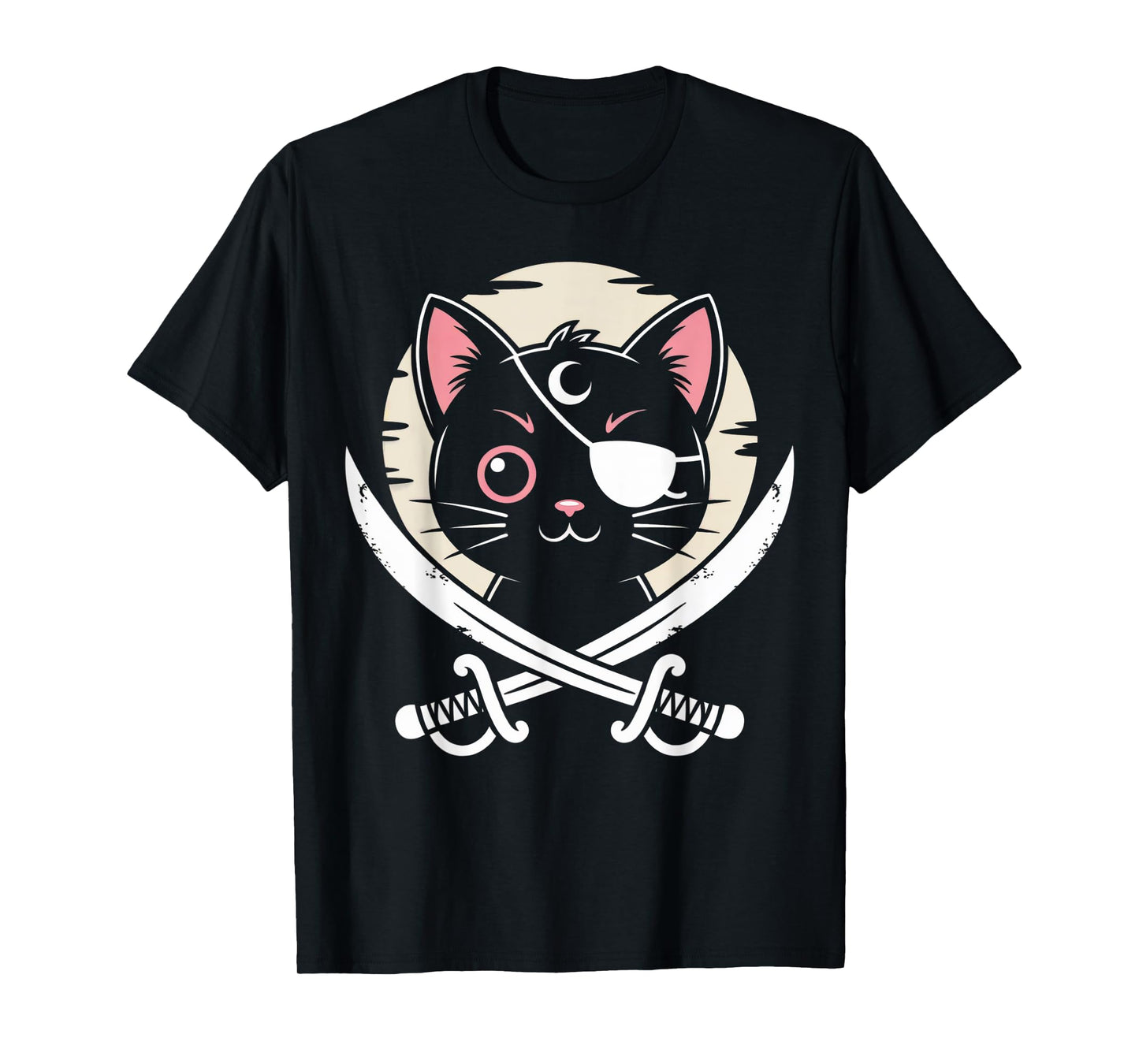 Pirate Black Cat Cute Kawaii Goth Girl Clothes Pink Goth T-Shirt