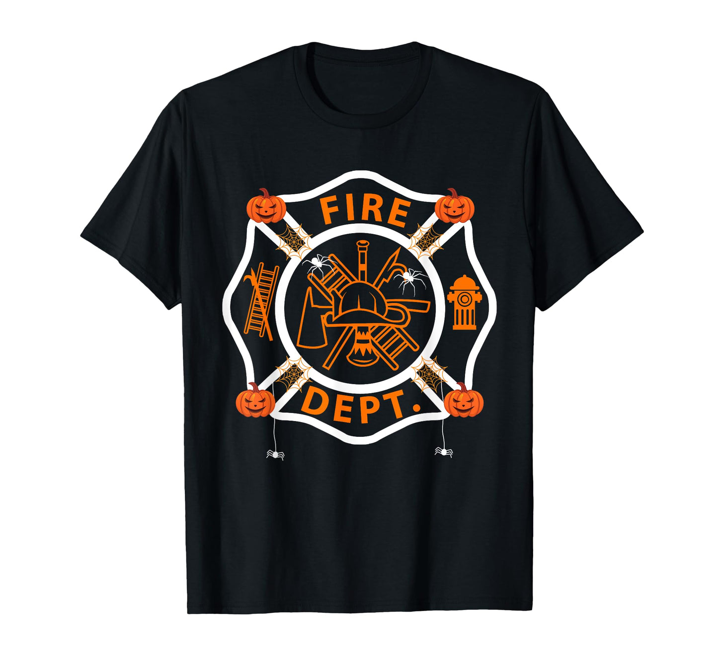 Halloween Firefighter Fireman Fire Dept department Logo Men T-Shirt