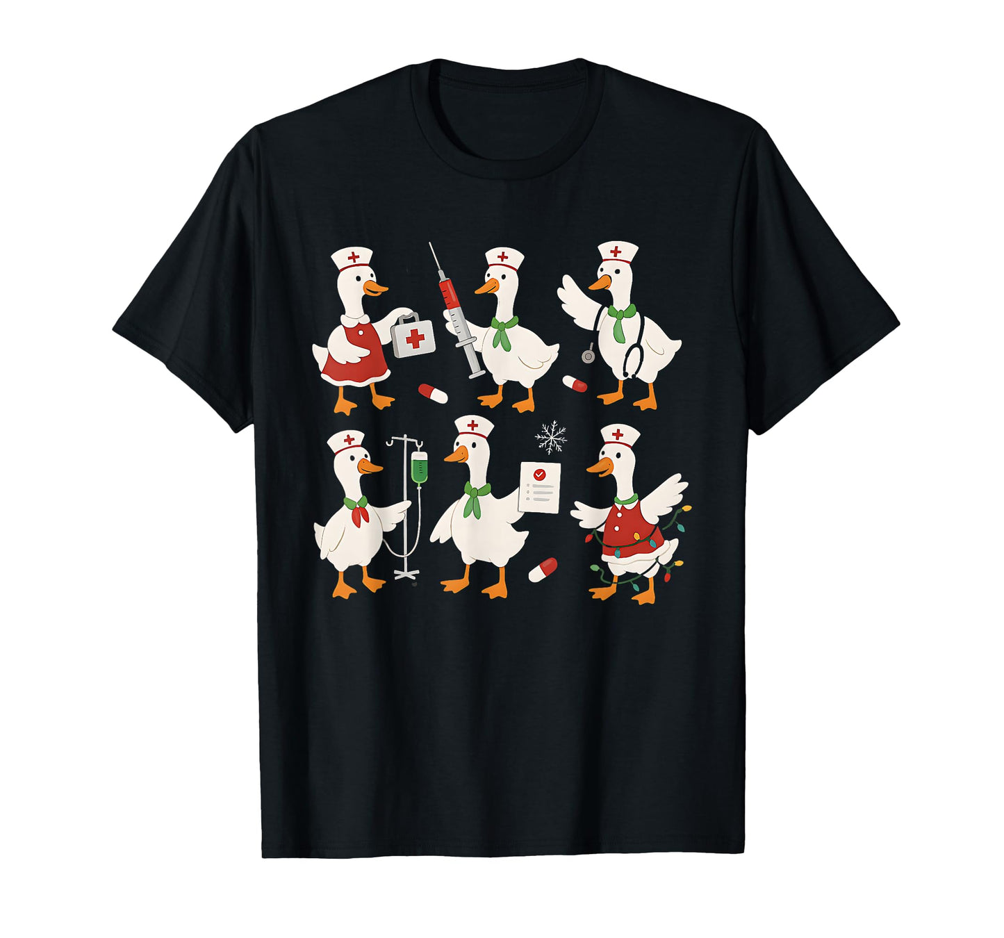 Goose Nurse Christmas Funny Holiday Medical for RN LPN NP T-Shirt