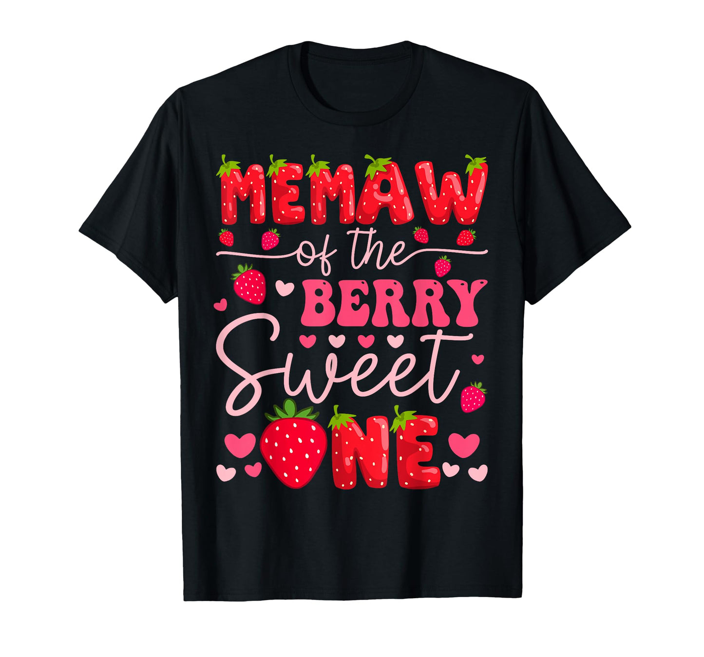 Memaw Of The Berry Sweet One Strawberry 1St Birthday Girl T-Shirt