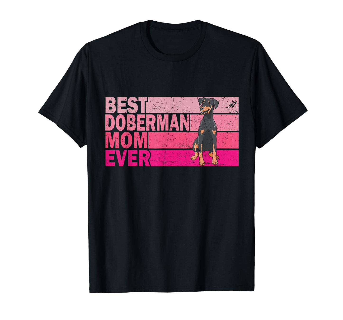 Best Natural Ear Doberman Dog Mom Ever Pink Vintage T-Shirt