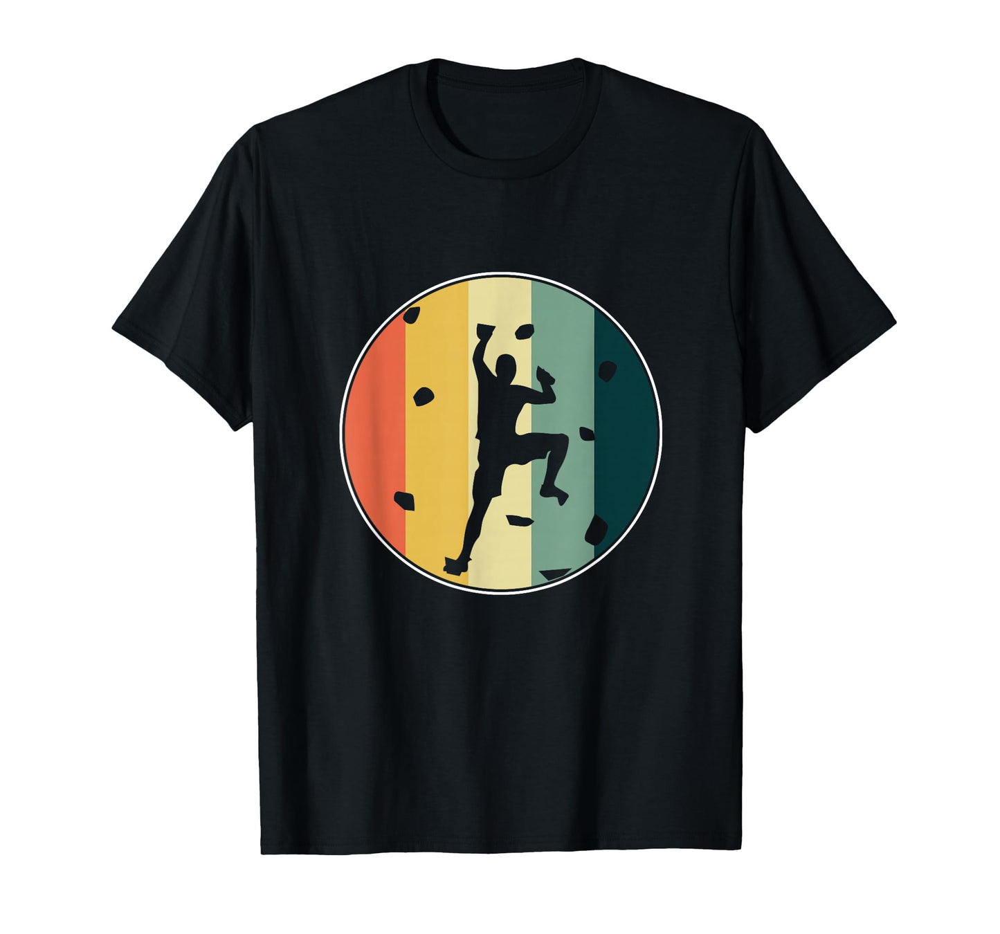 Retro Wall Climber Rock Mountain Climbing Bouldering Gift T-Shirt