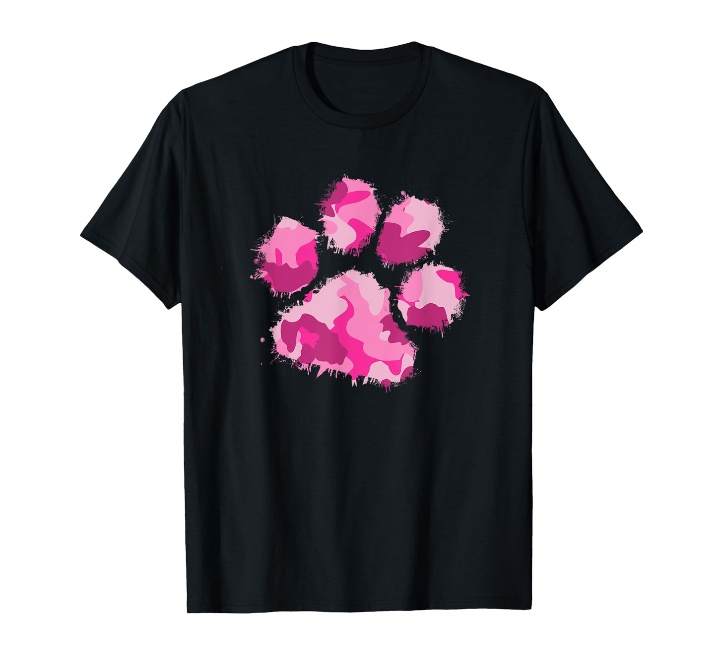 Camo Dog Paw Print Pink Shirt Camouflage Gift Women Military