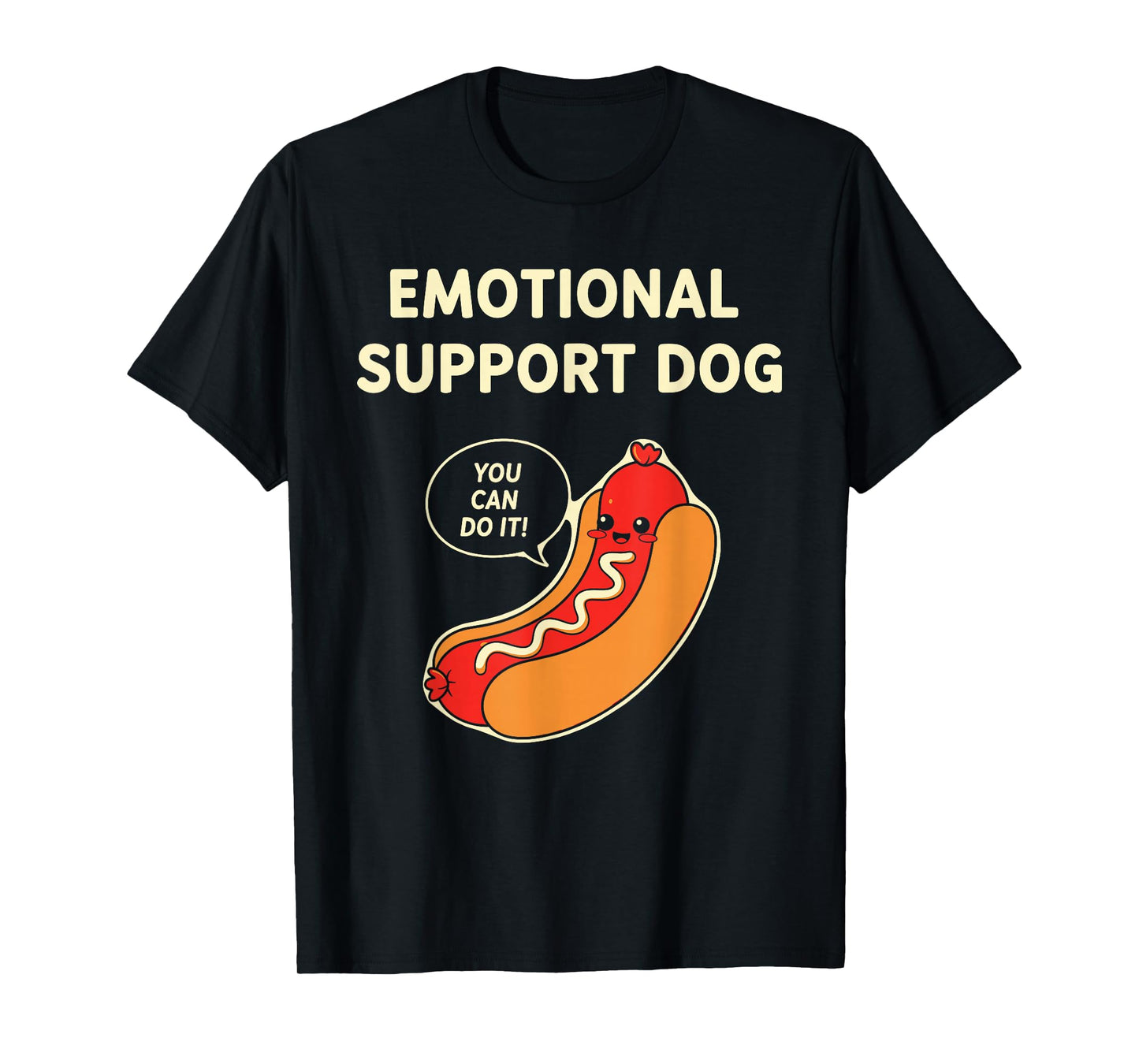 Emotional Support Dog Funny Hot Dog T-Shirt