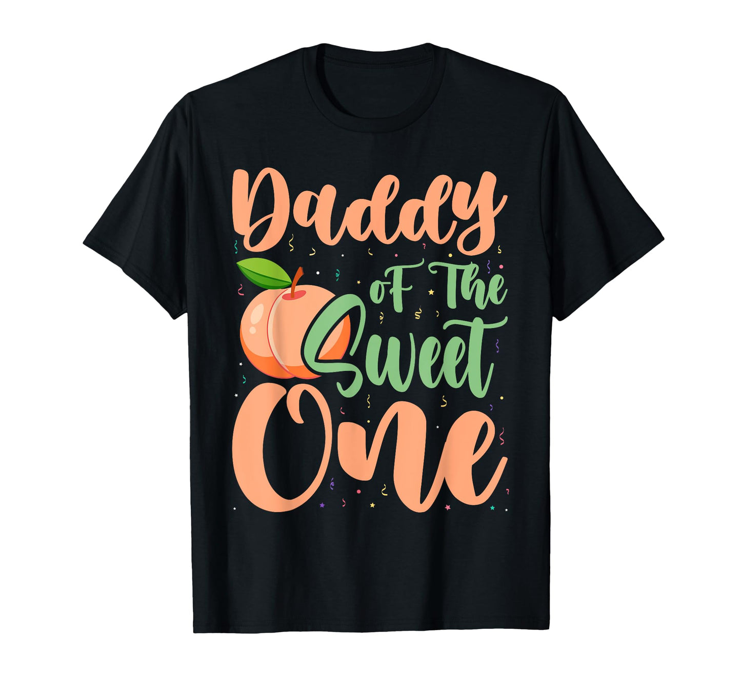 Daddy of The Sweet One Peach 1st Birthday on Peach T-Shirt