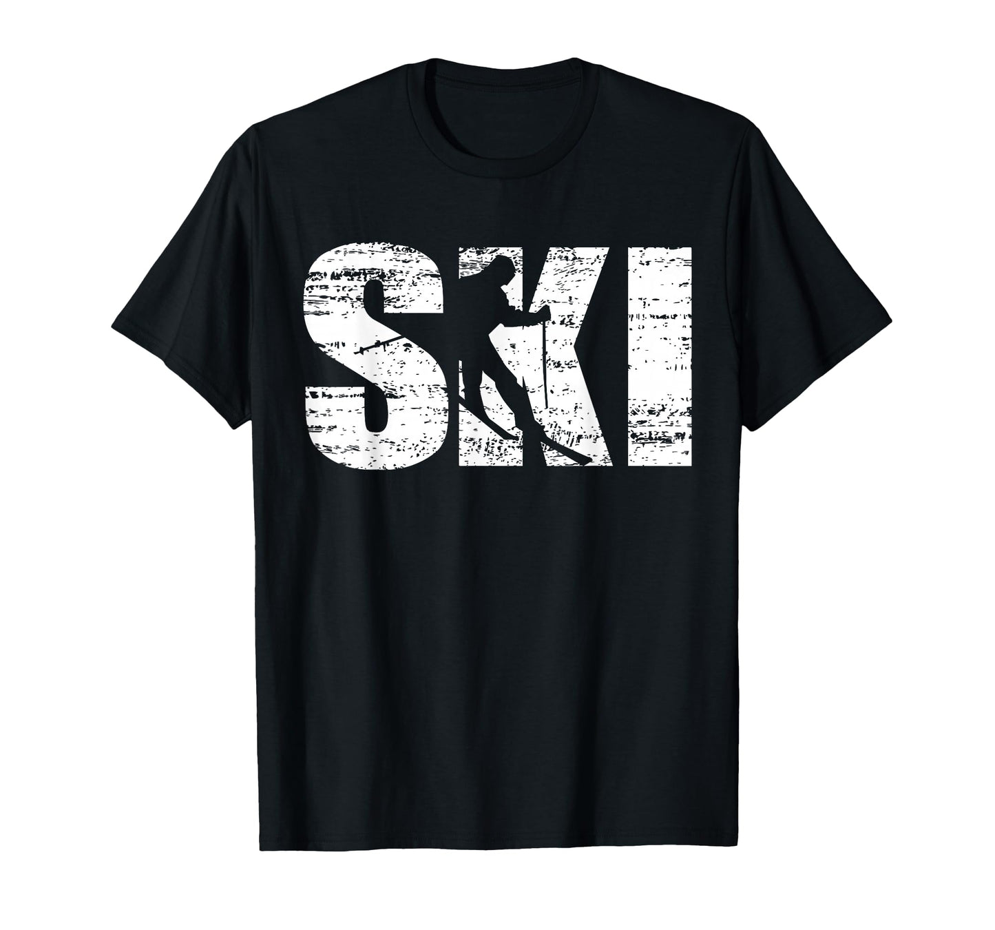 Ski - Distressed Look Skiing & Skiers T-Shirt