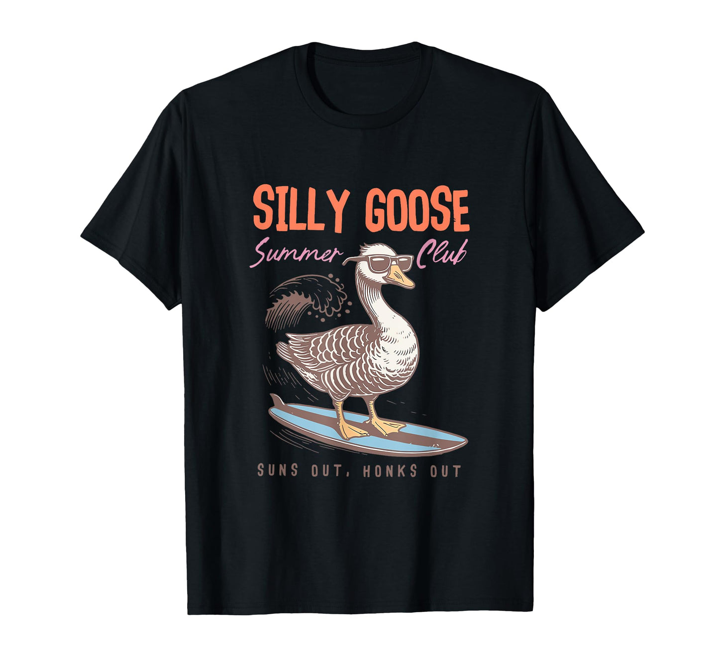 Silly Goose Summer Club Surfing Lover Beach Trip Women T-Shirt