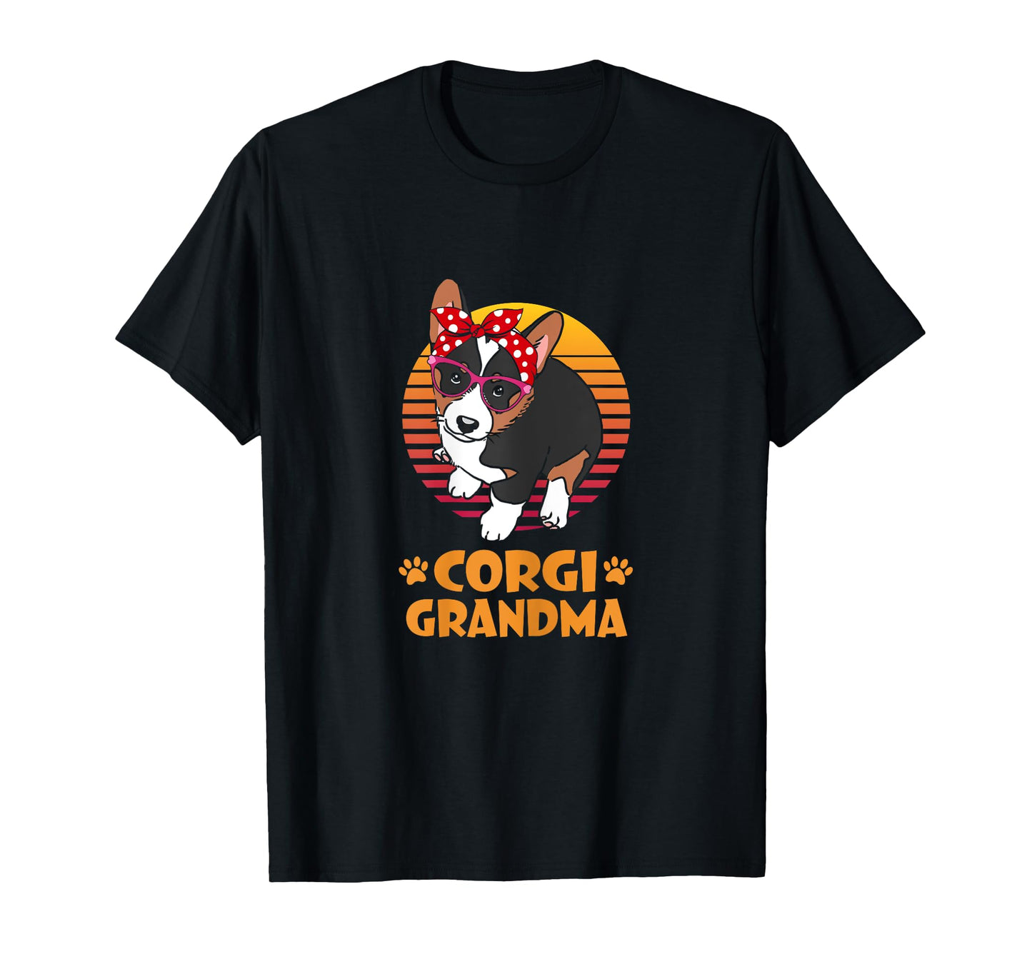 Retro Bandana Tricolor Corgi Dog Grandma Mothers Day Women T-Shirt
