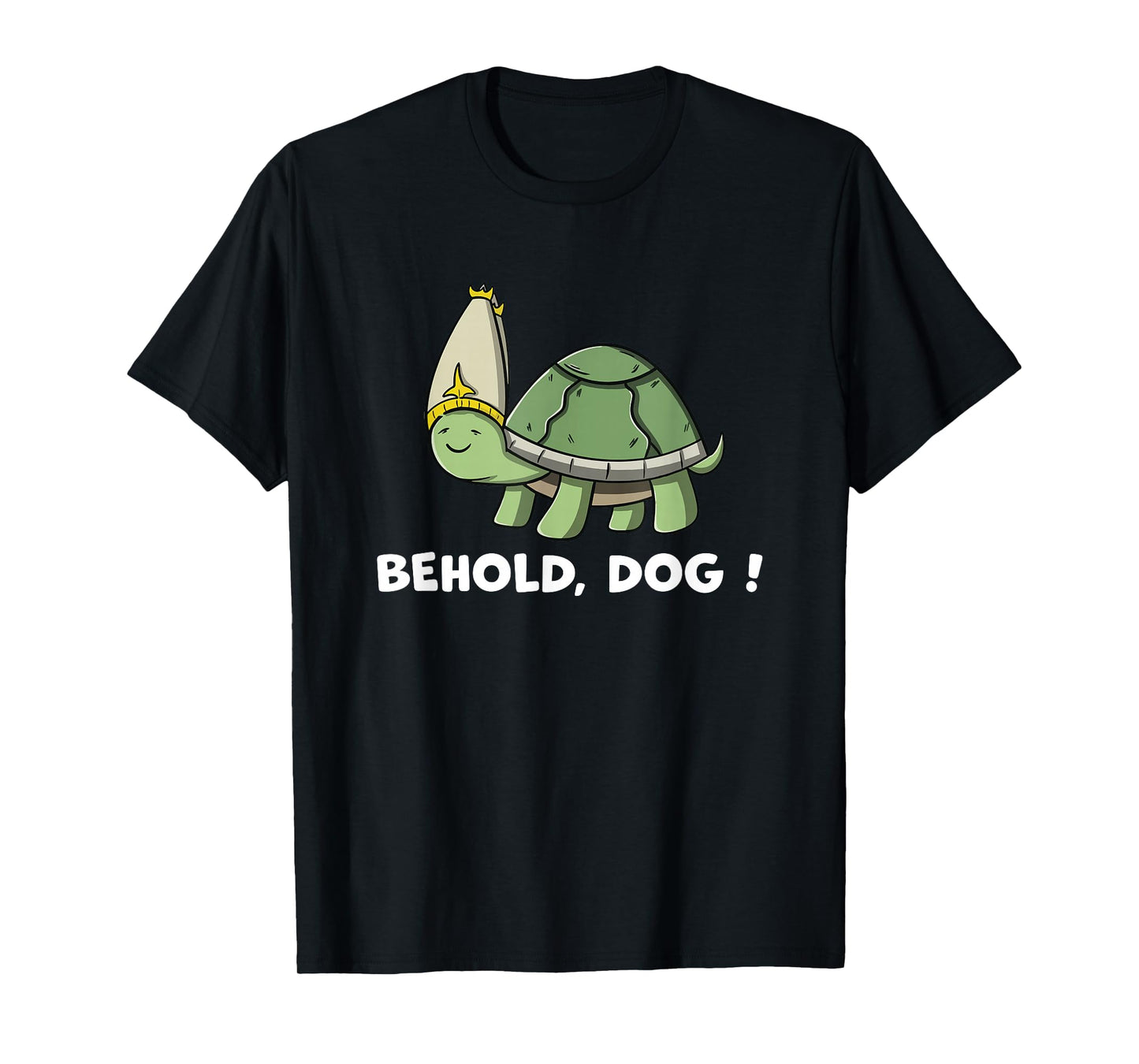 Behold Dog Turttle Art Gaming Turtle Wearing A Priest Hat Men Women Girls Kids T-Shirt