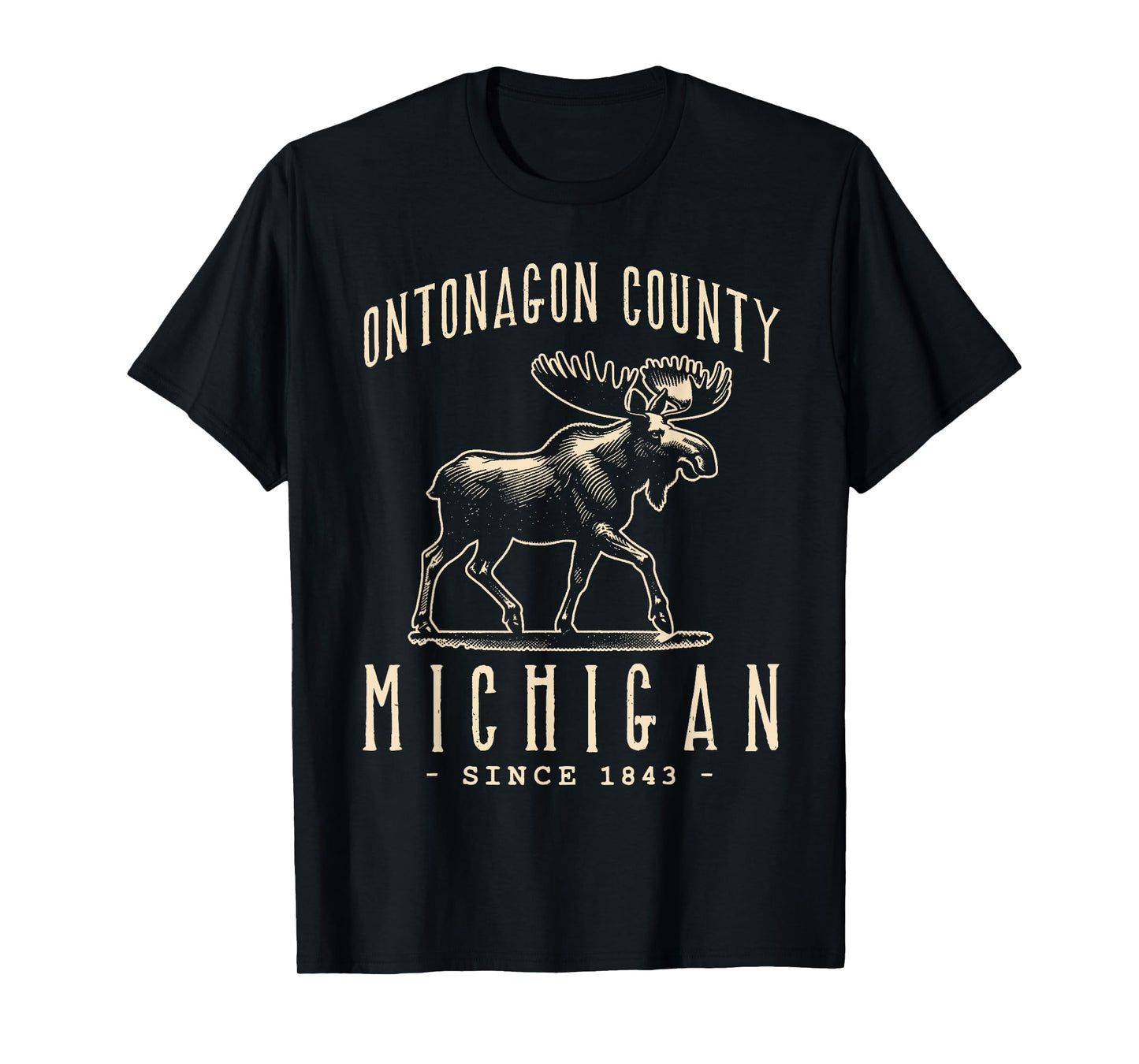 ONTONAGON COUNTY, MICHIGAN. MOOSE VINTAGE DESIGN T-Shirt