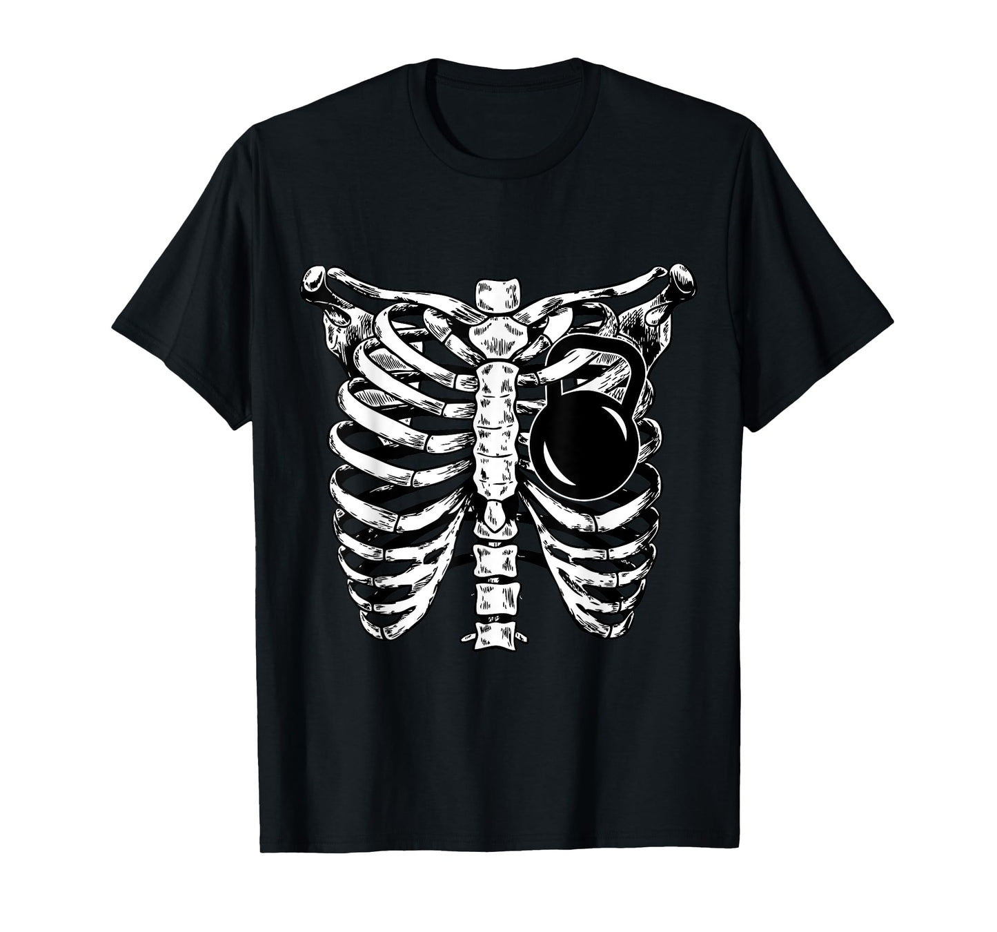 KettleBell Heart Rib Cage Workout Funny Fitness Lover Gift T-Shirt