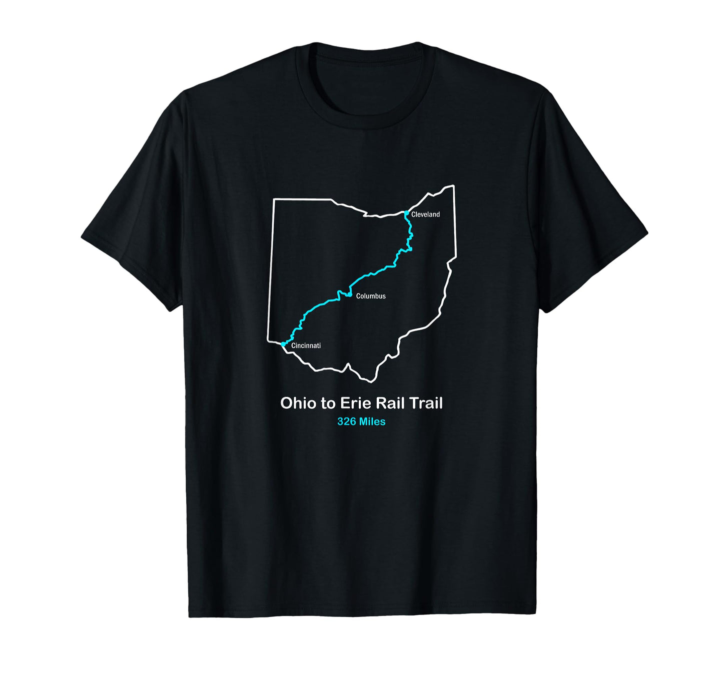 Route Map of the Ohio to Erie Rail Trail T-Shirt