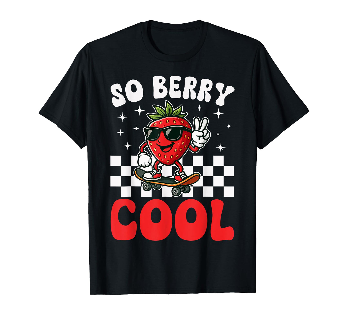 So Berry Cool Boys Strawberry Season Fruit Lover Groovy T-Shirt