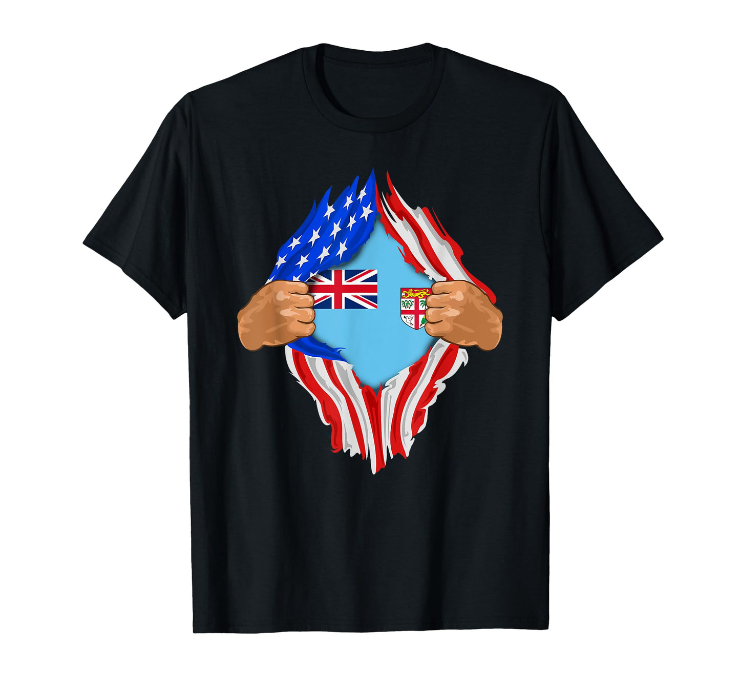 Fijian Blood Inside Me T-Shirt | Fiji Flag Gift T-Shirt