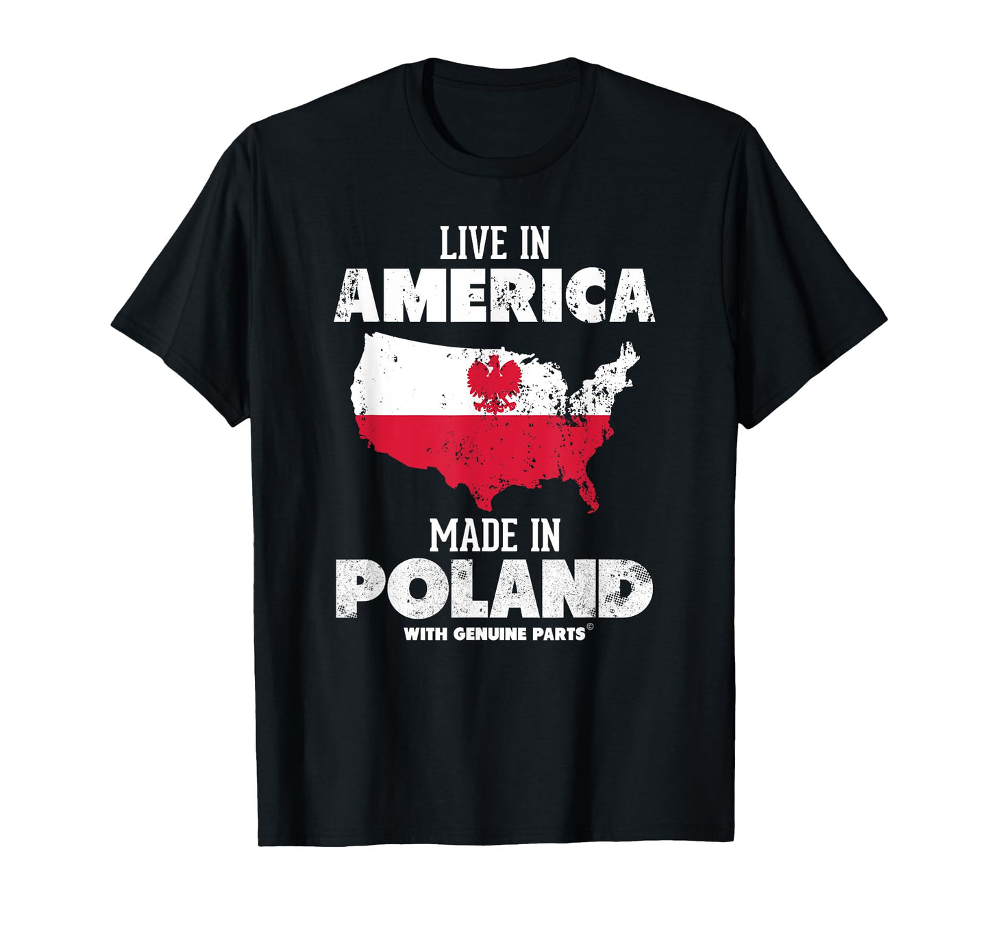 Live in America, Made in Poland! Polish Pride Polska T-Shirt T-Shirt