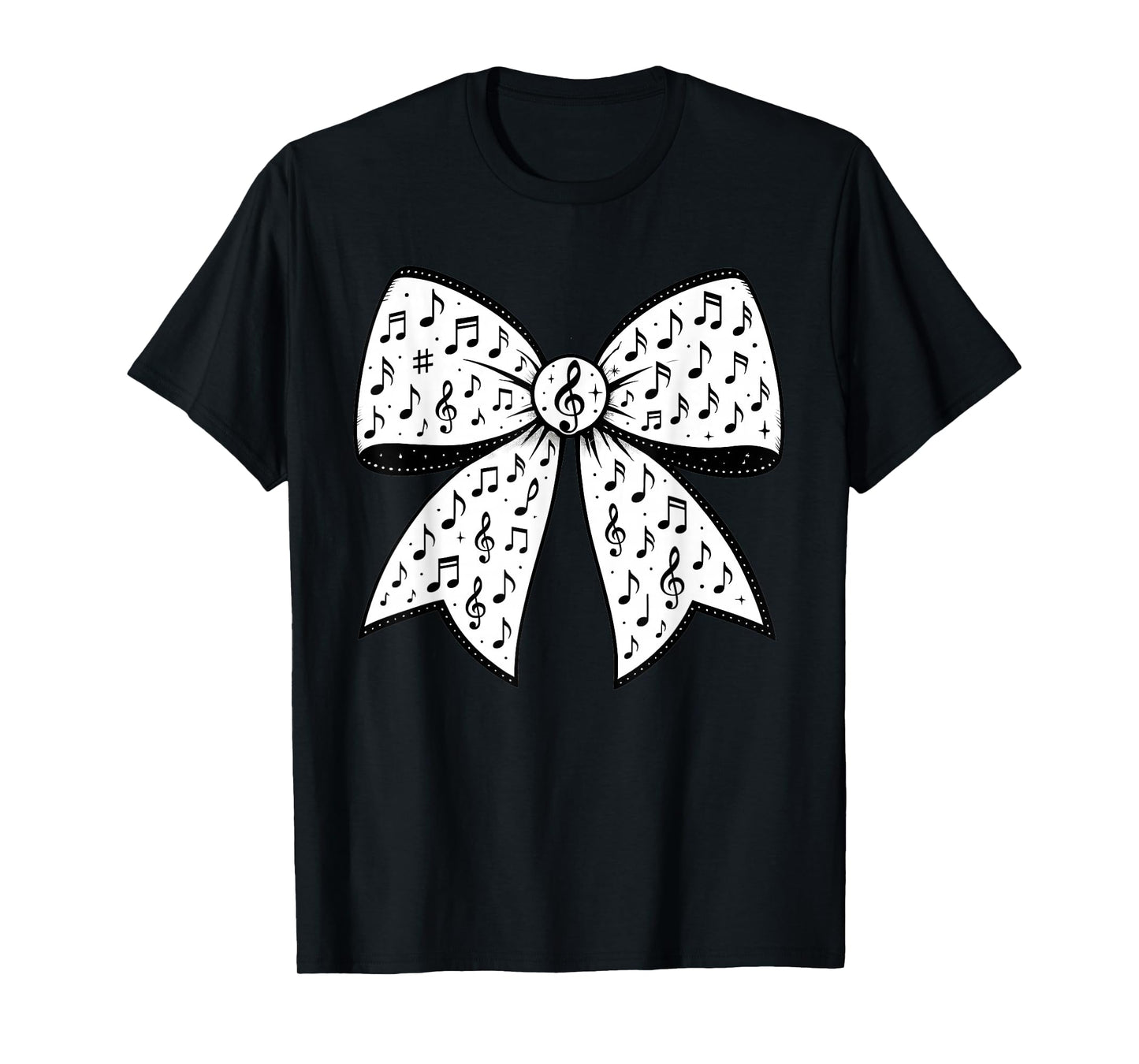 Music Notes Coquette Bow Music Teacher School Musician Band T-Shirt