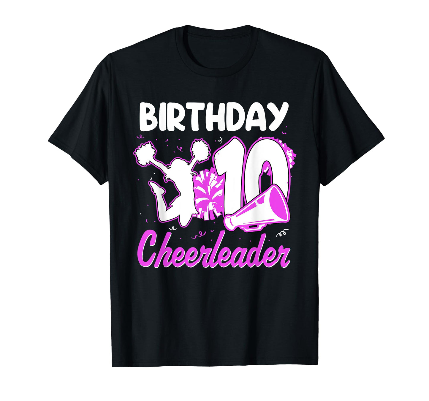 10th Birthday Cheerleader Girl 10 Years Old Cheerleading T-Shirt
