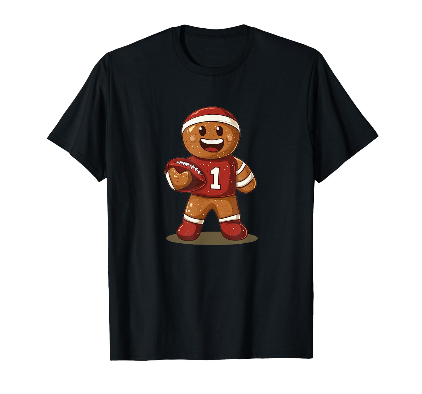 Sweet Team with This Gingerbread Man Football Graphic T-Shirt