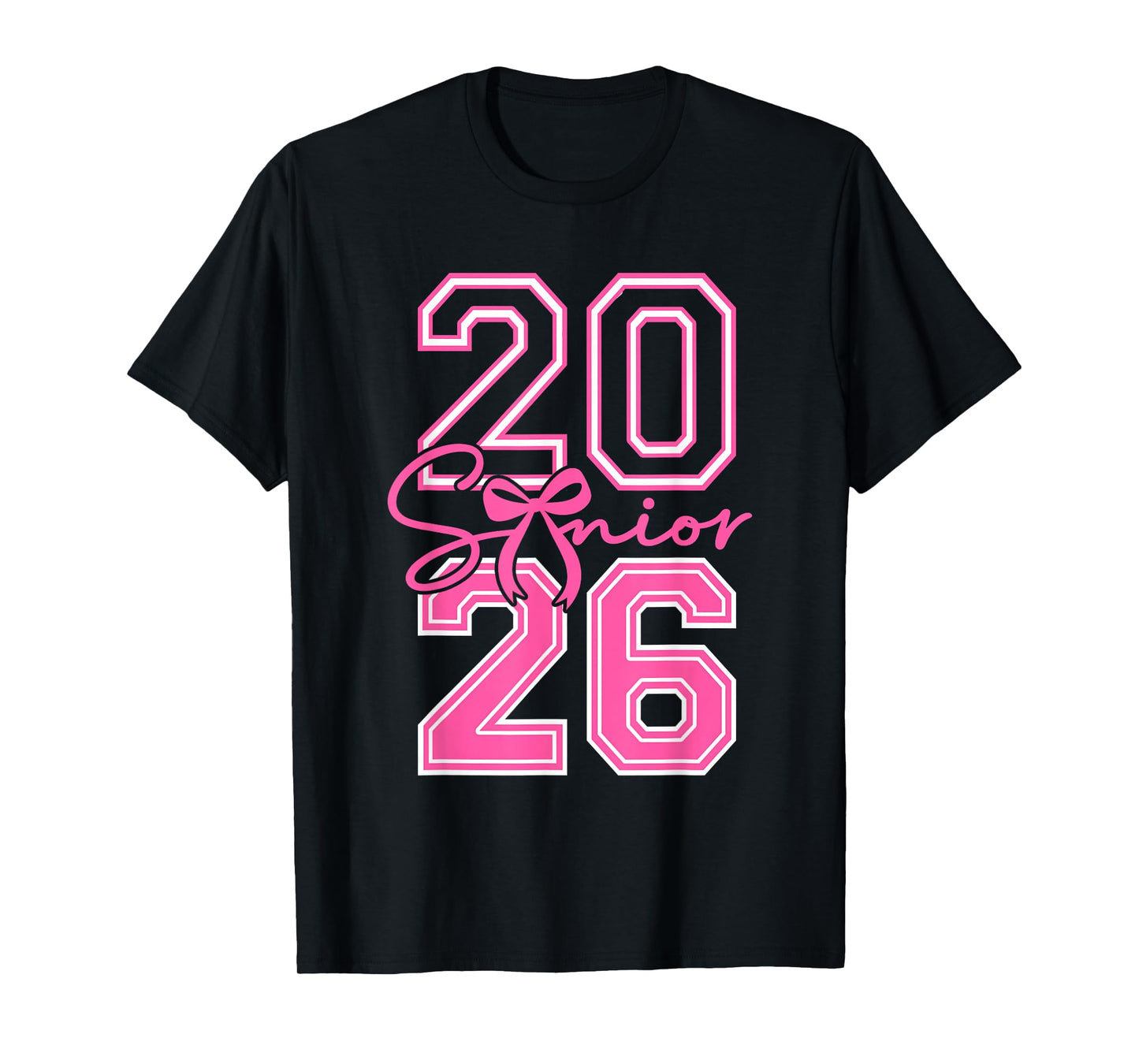 Senior 2026 Class of 2026 Coquette Pink Bow Graduation Girl T-Shirt