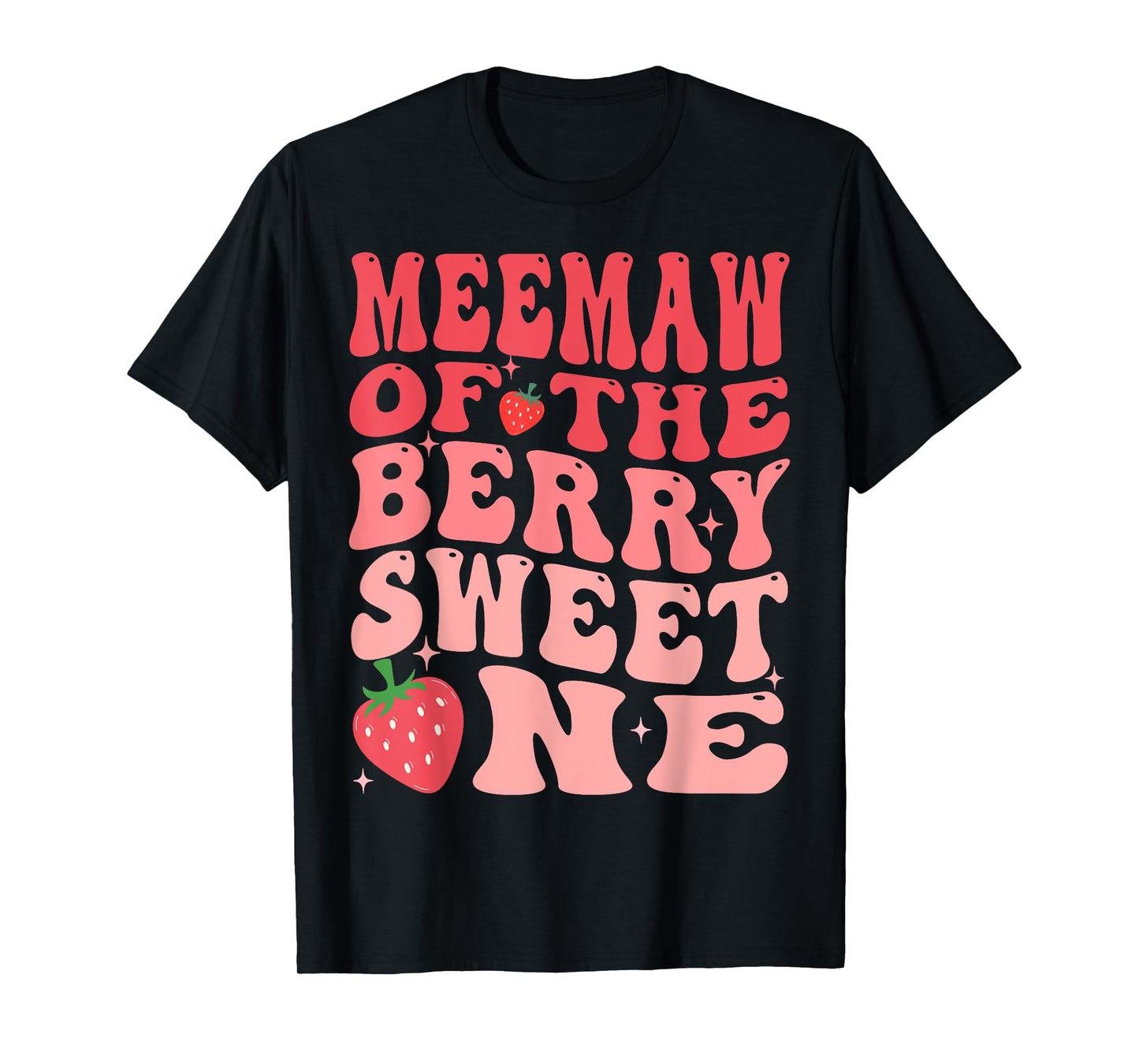 Meemaw Of The Berry Sweet One 1st Birthday Strawberry T-Shirt