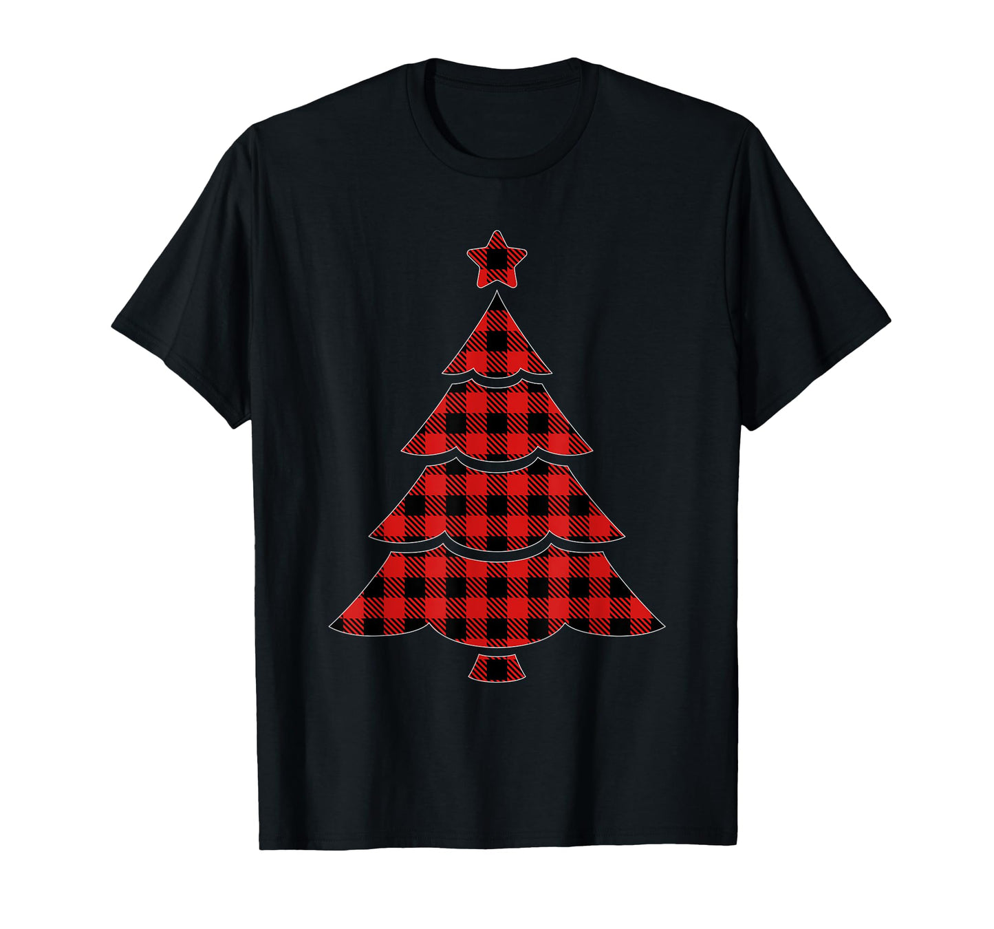 Christmas Red & Black Buffalo Plaid Tree T-Shirt