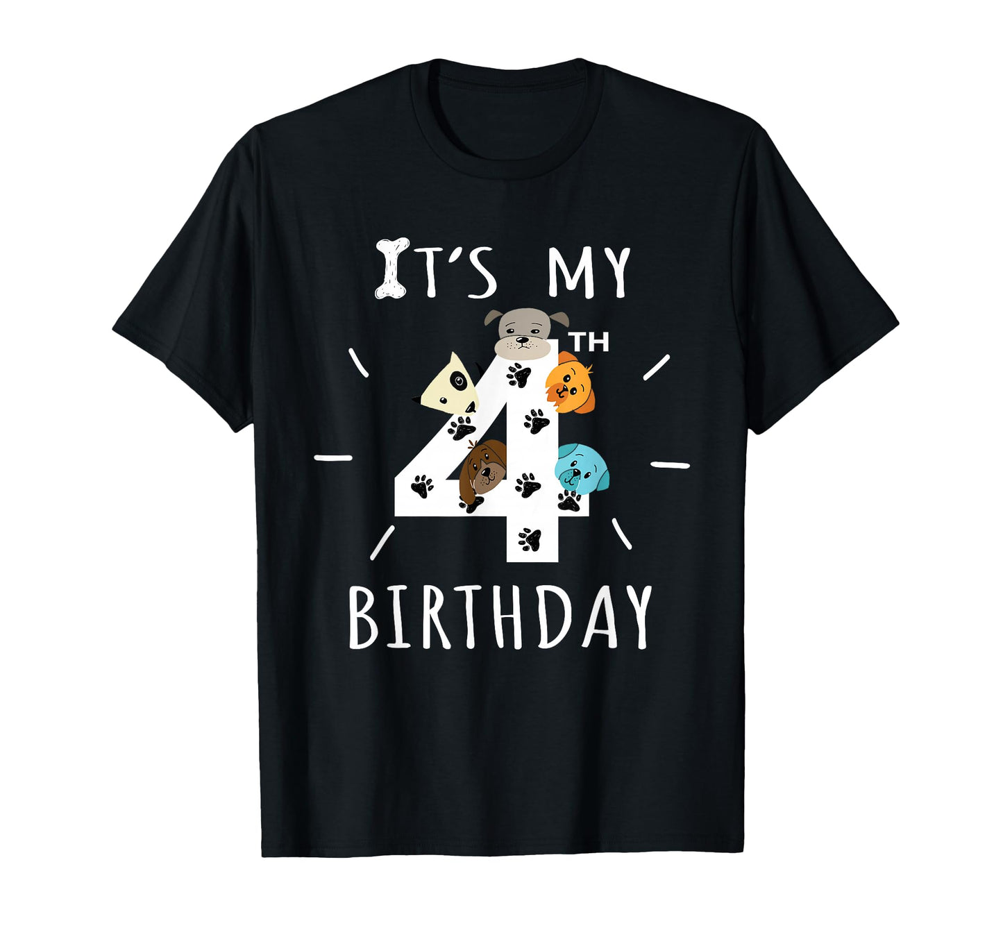 It's My 4th Birthday Dog Lover Theme 4 Years Old Puppy T-Shirt
