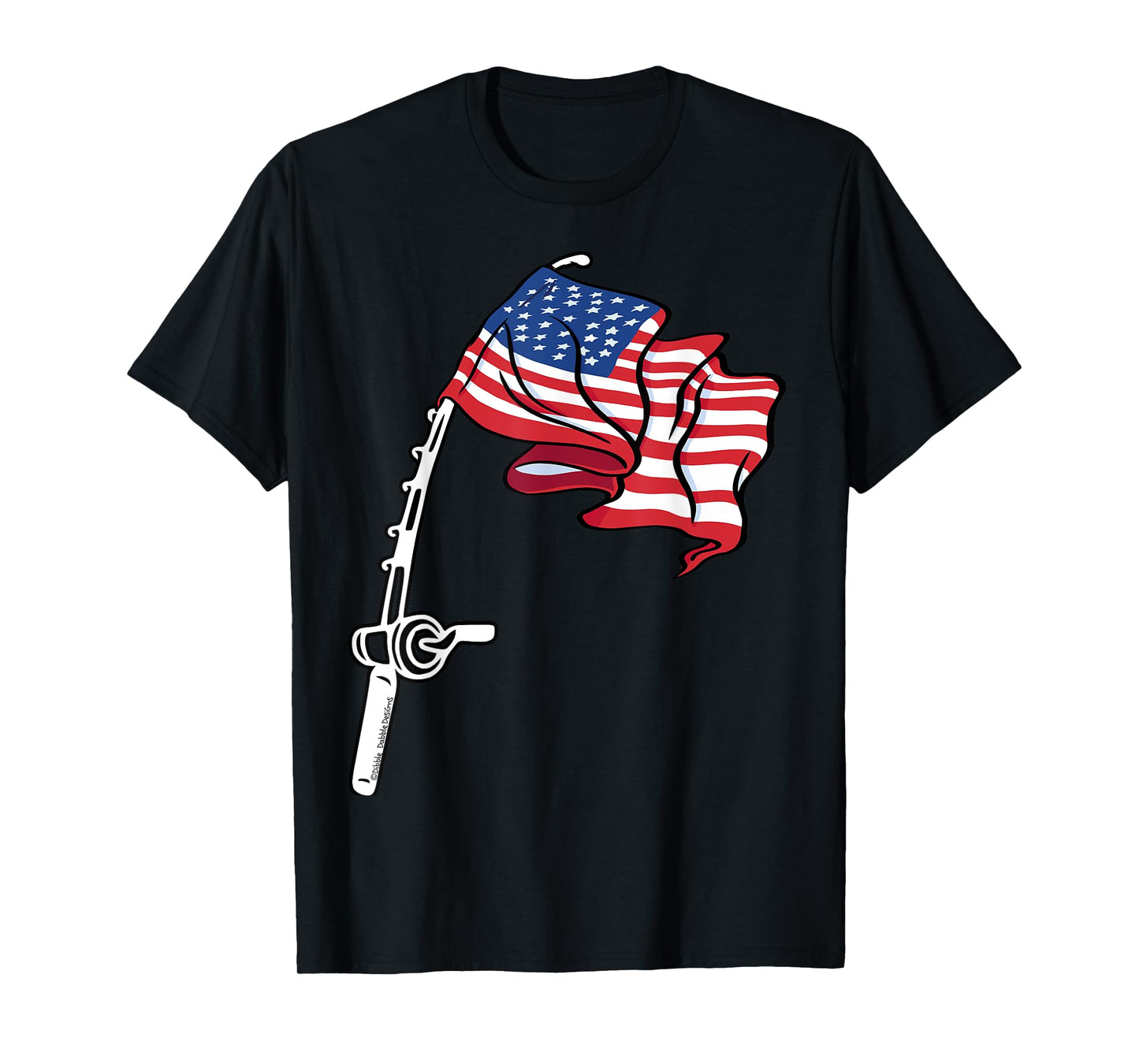 Patriotic Fishing USA Flag Fisherman 4th of July T-Shirt